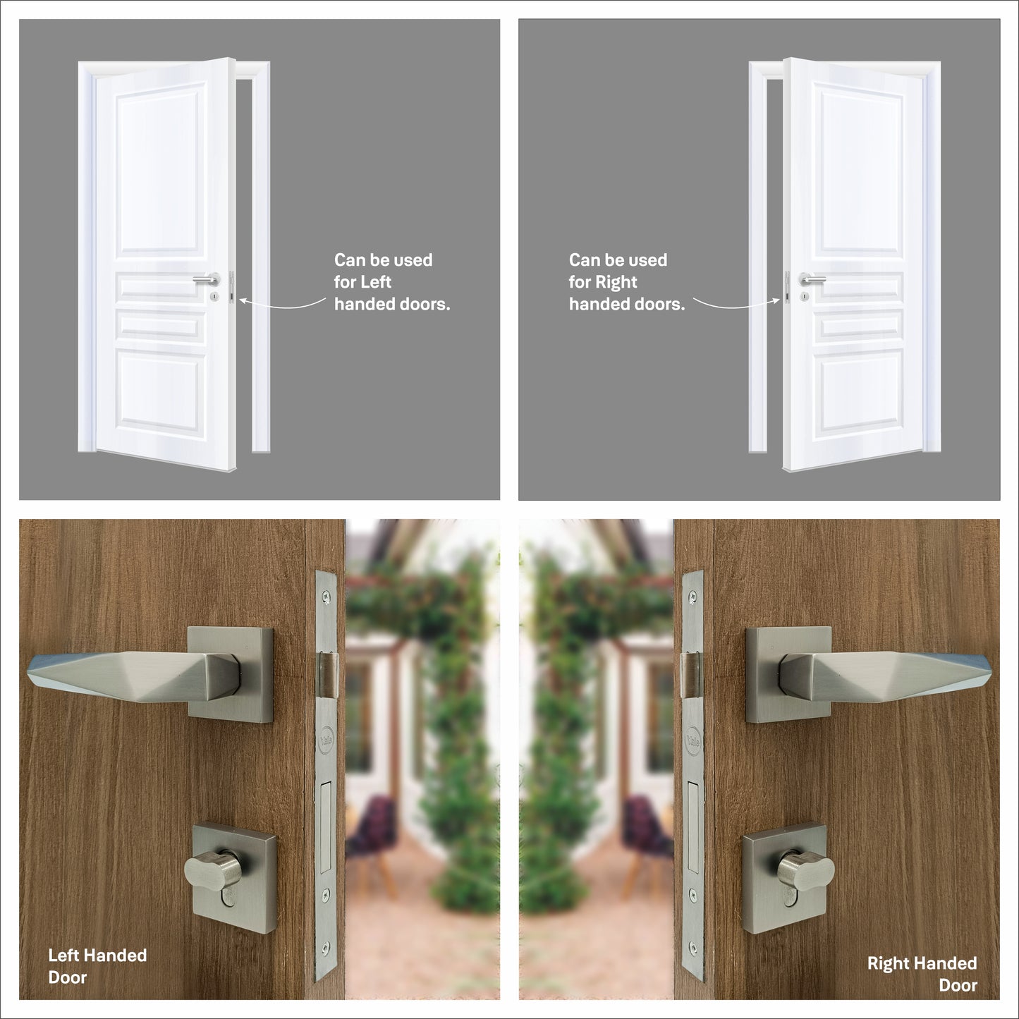 Yale Main door lock and handle set SS finish