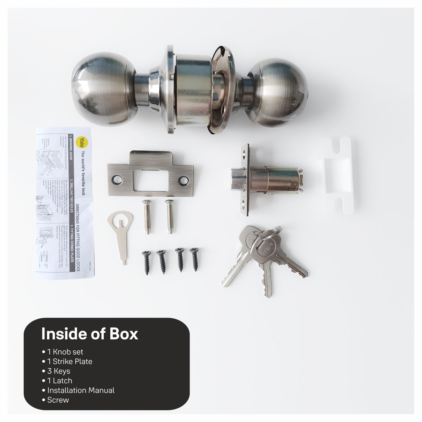 Cylindrical knob lockset for doors