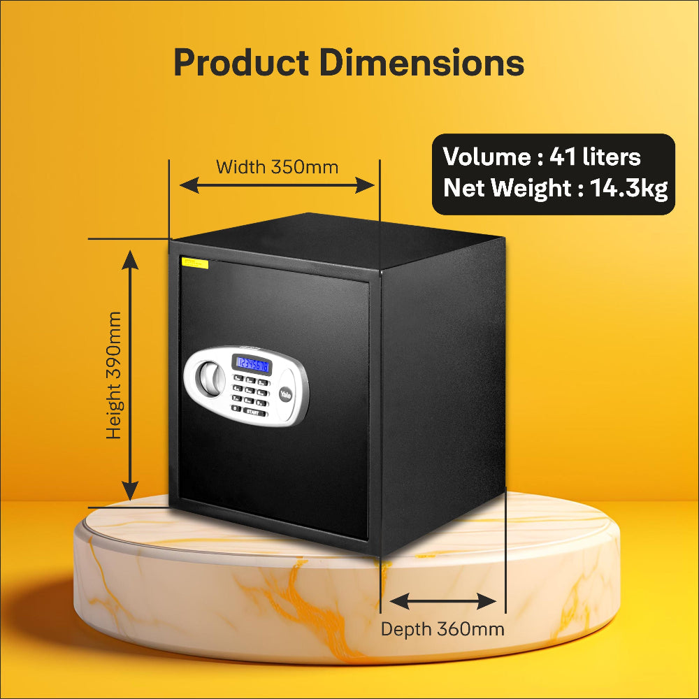 Yale Standard Safe locker for home and office 41 litres dimensions