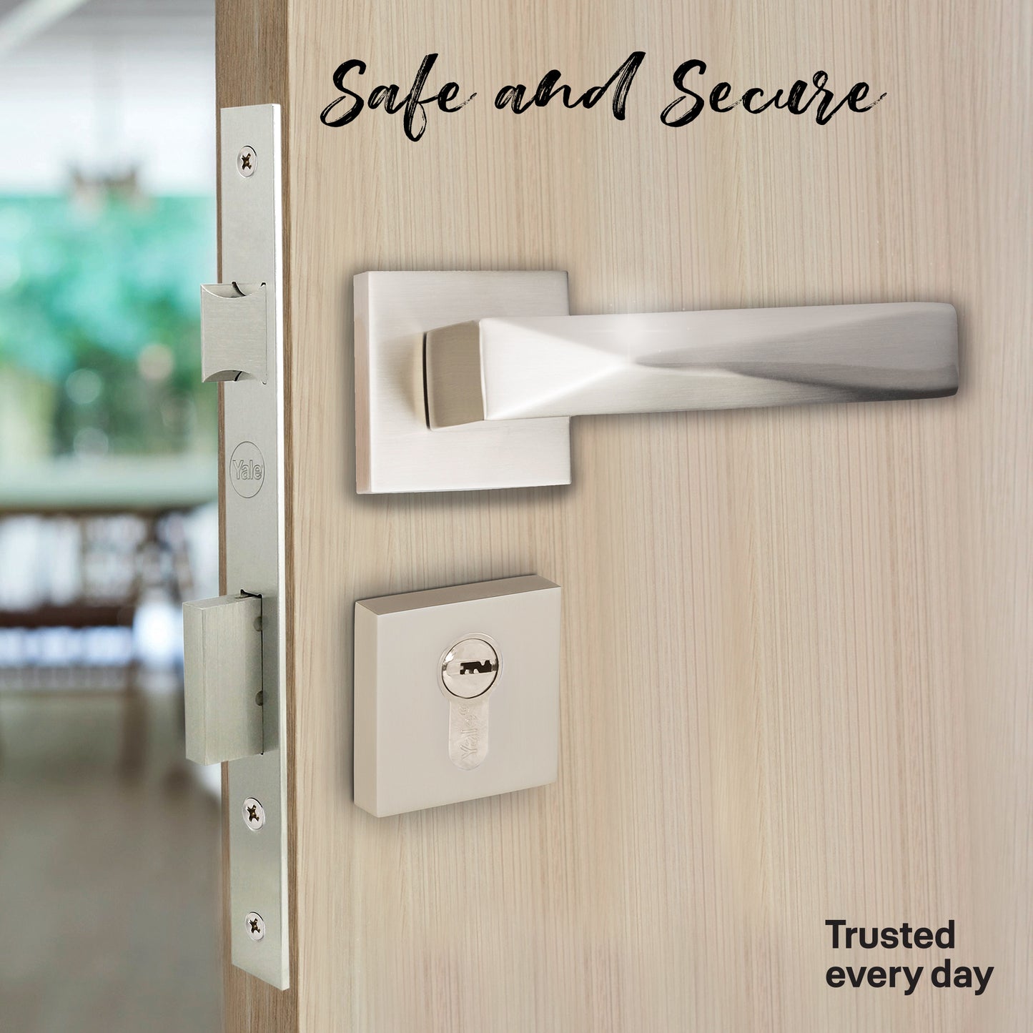 YPBL-807-Solid Brass Premium Lever Handle, Without Lock and key cylinder (Satin Steel