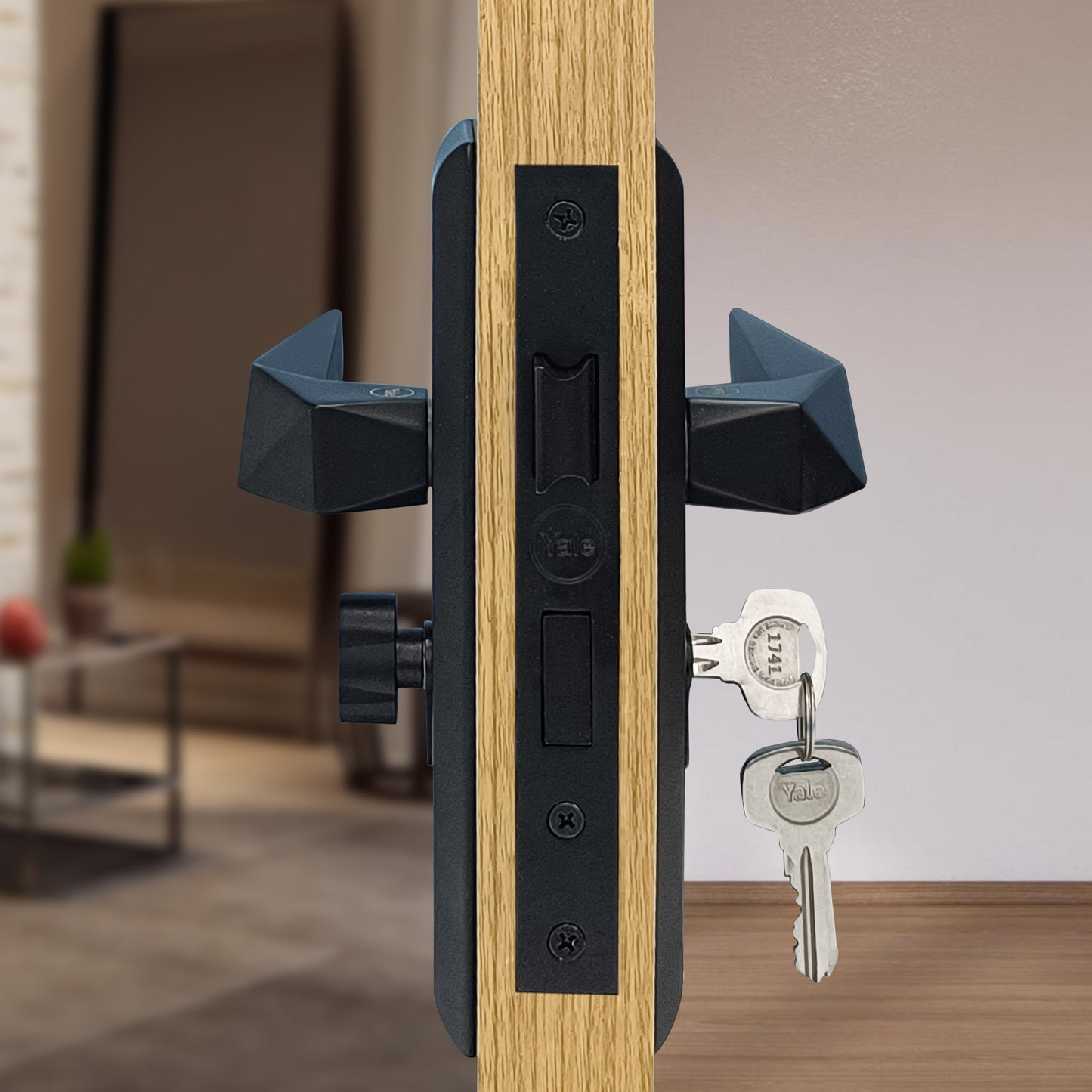 Yale Main door lock and handle set Black finish
