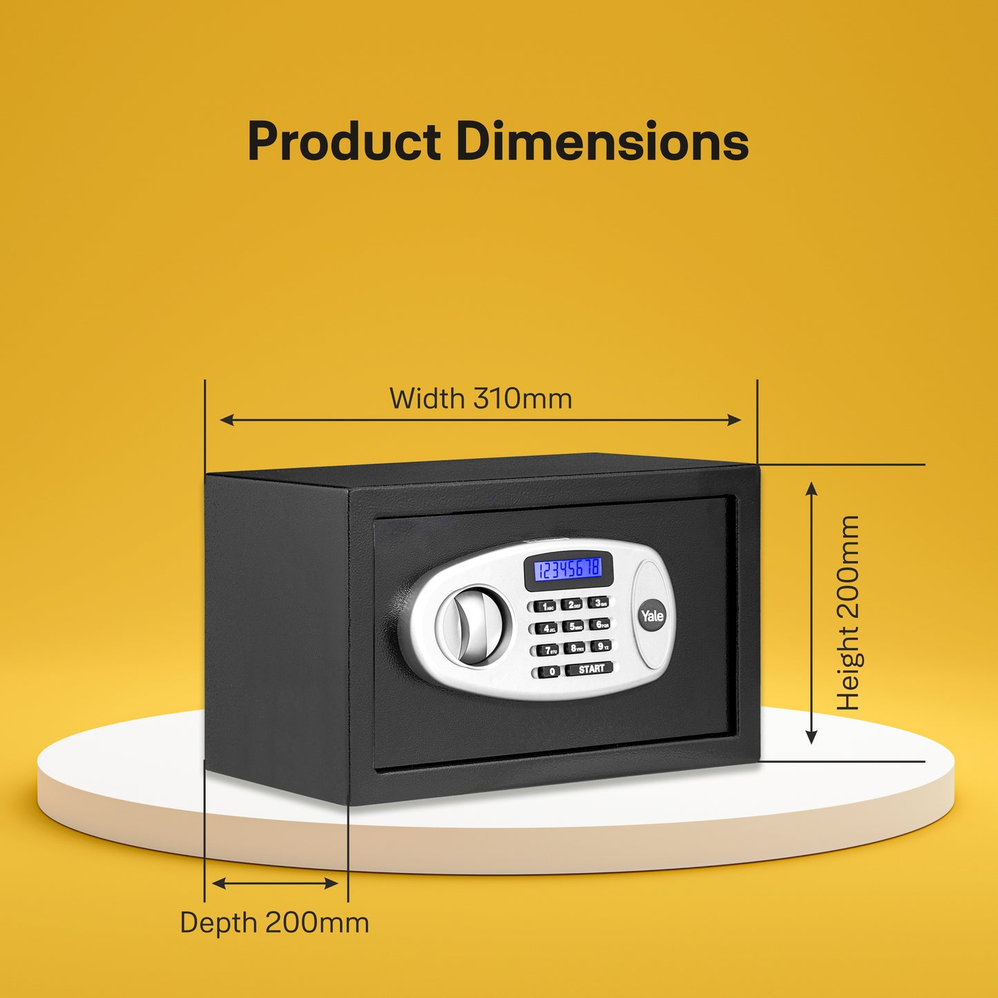 Yale Standard X-Large (41.0ltrs) and Small (8.6 ltrs) lockers Combo pack, with Pincode and manual access, Black