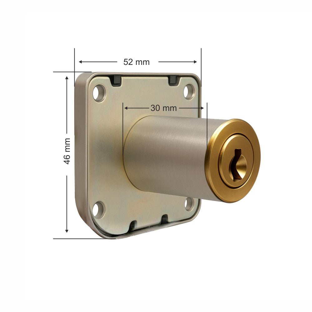 Yale Wardrobe Lock WRD Series 30mm | Stainless-steel Lock with Dimple Key | Reversible Keys | Deadbolt | Installed in Cupboards, Wardrobes & Wooden Furniture | Rose Gold