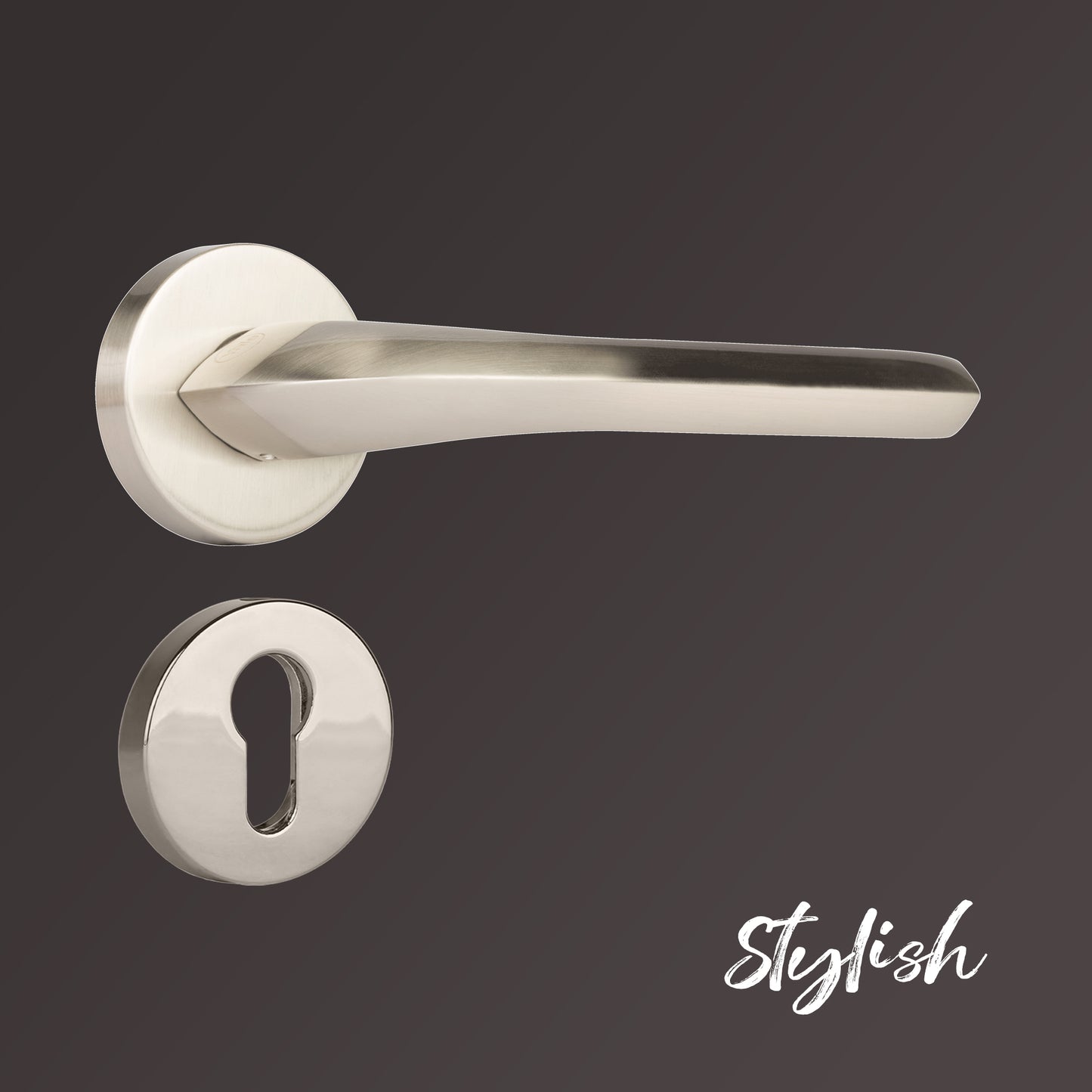 YPBL-808-Solid Brass Premium Lever Handle, Satin Steel