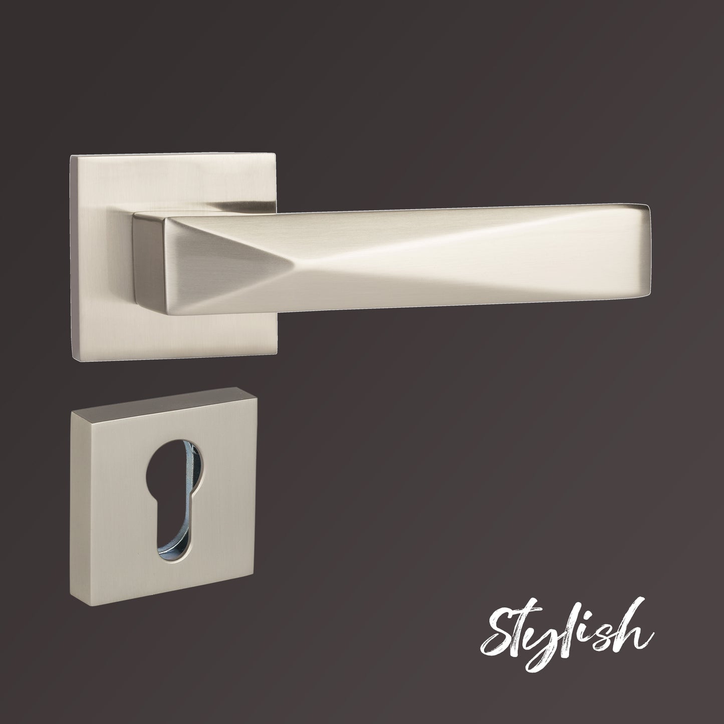 YPBL-807-Solid Brass Premium Lever Handle, Without Lock and key cylinder (Satin Steel