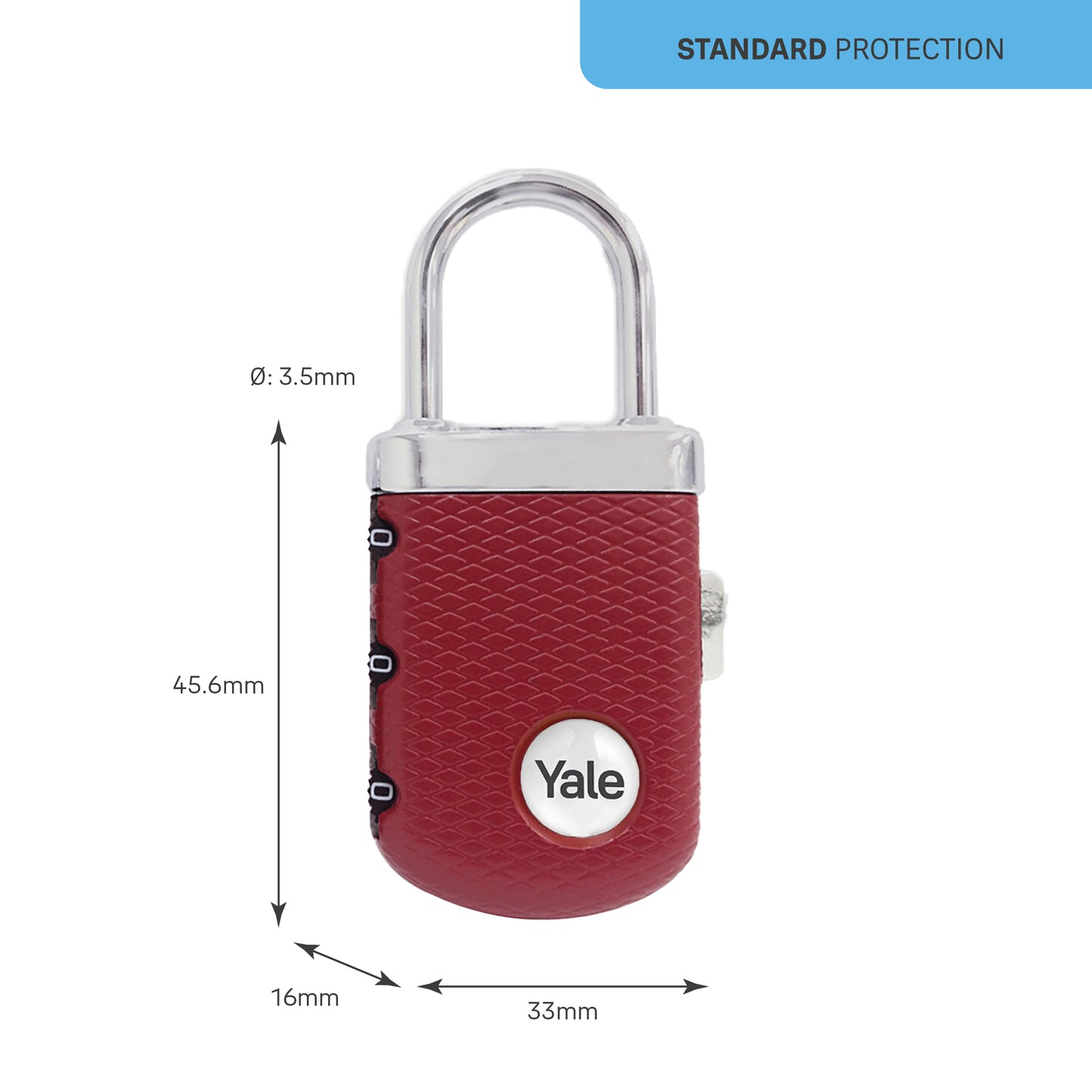 Travel lock with combination 3 digit dimensions