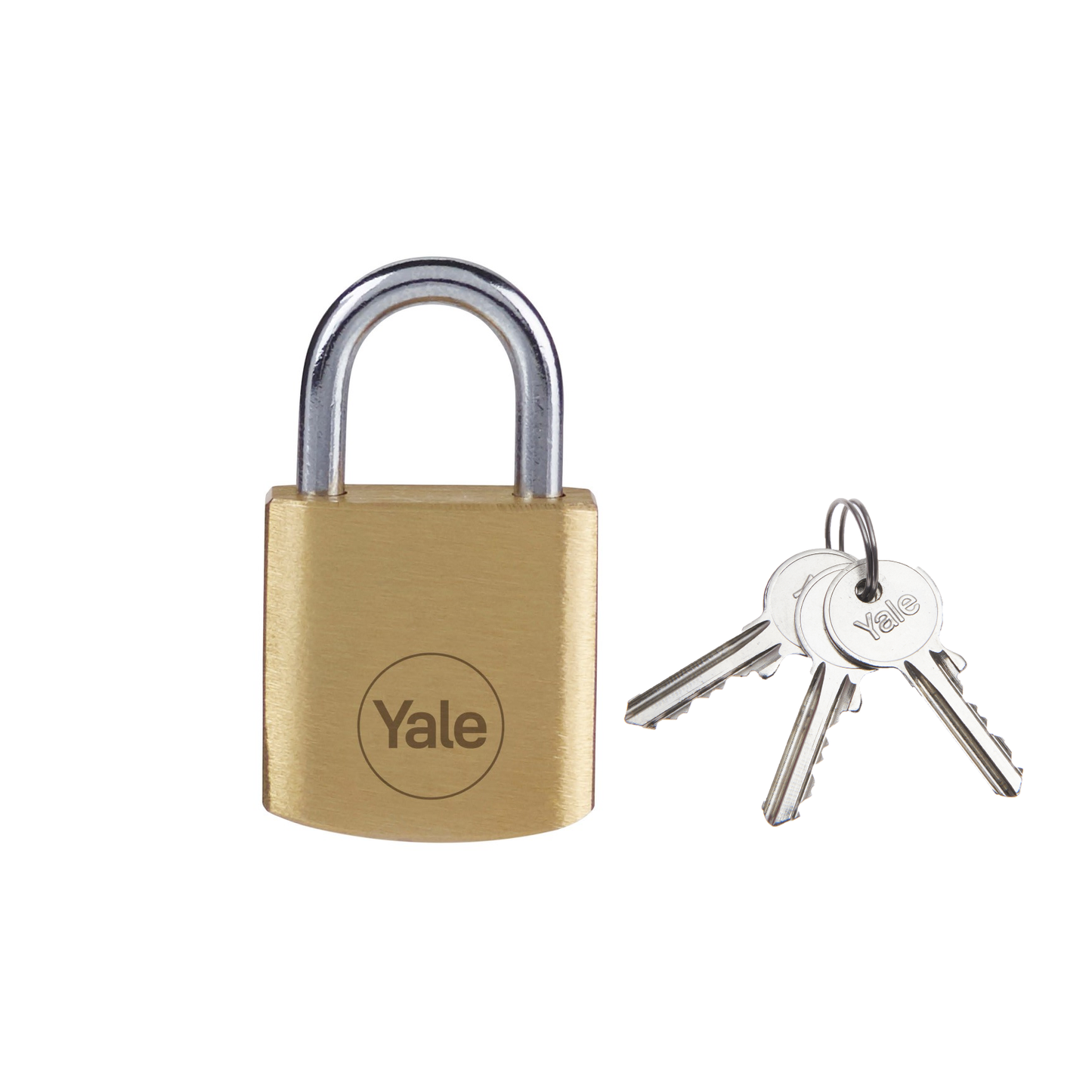 Yale Y110B/20/111/1 - Brass Padlock (20 mm) - Indoor Lock for Locker, Backpack, Tool Box - 3 Keys - Standard Security