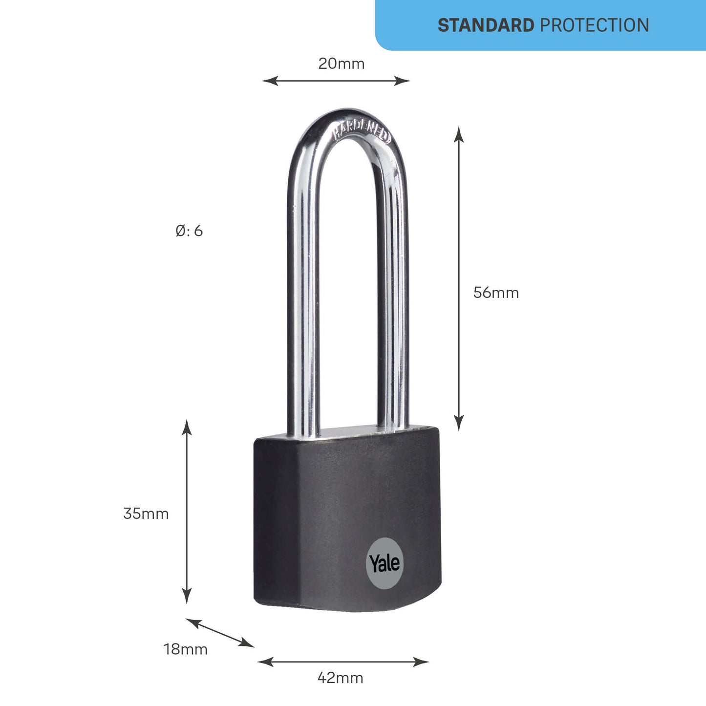 YE3B/38/156/1/BK Essential Series Indoor Padlock 25mm