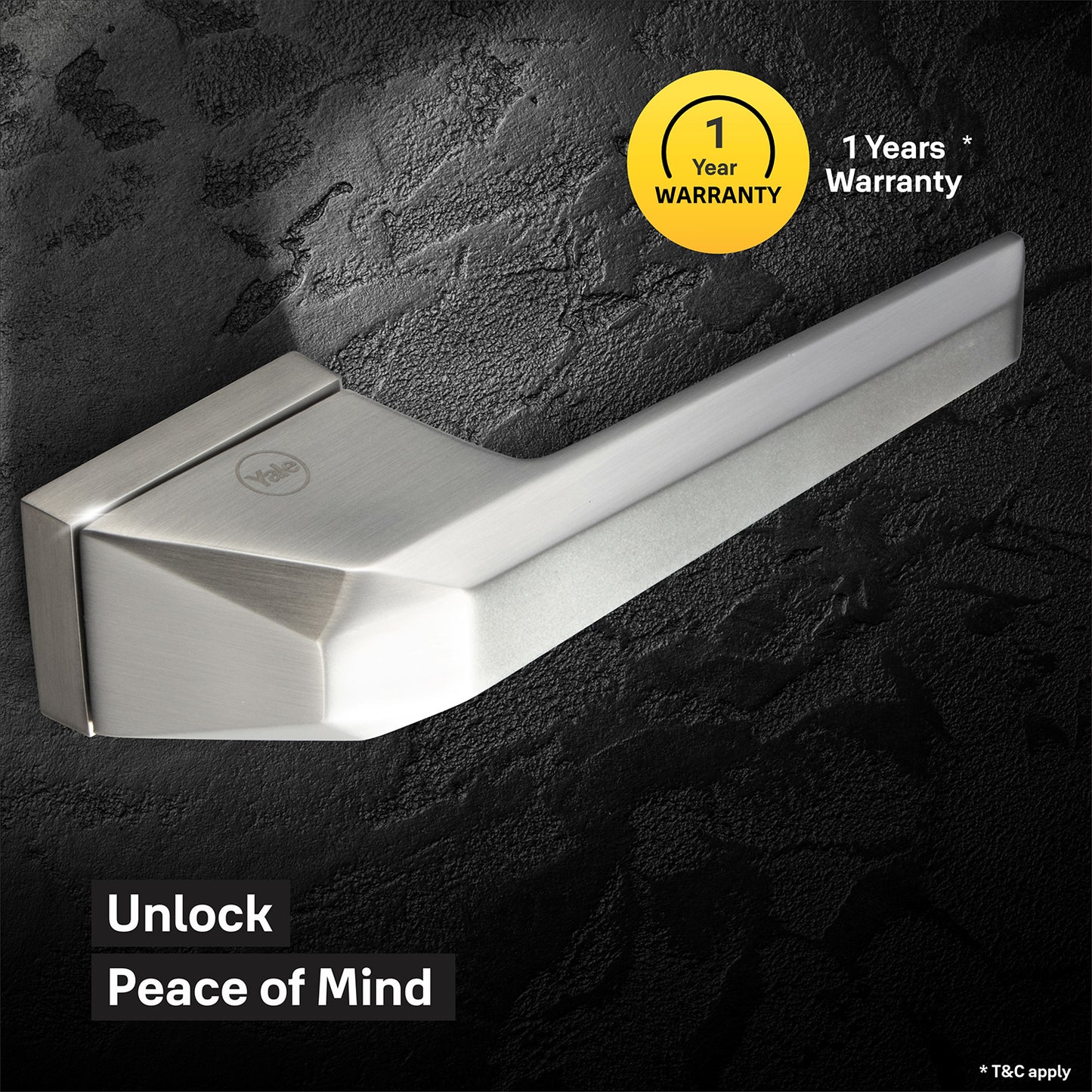 YMEL 704-SS Yale Mortise Lock Comboset with Rose and Escutcheons, Key Cylinder with Knob inside and keys Outside, SS Finish