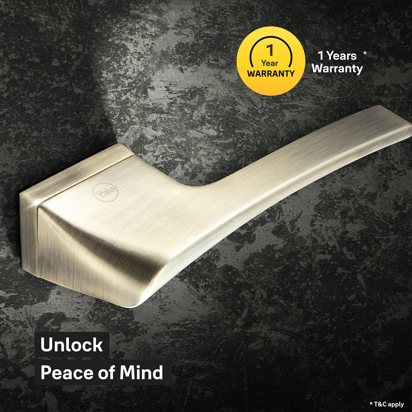 YMEL 702-ABYale Mortise Lock Comboset with Rose and Escutcheons, Key Cylinder with Knob inside and keys Outside, Antique Brass Finish