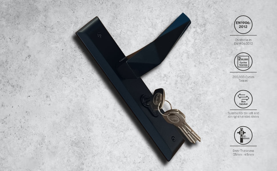 Yale Main door lock and handle set Black finish
