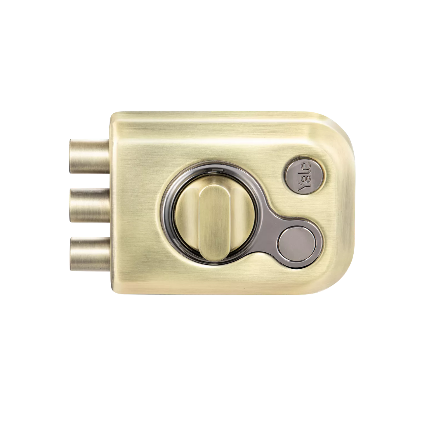 KRT-3B-TT-ABM/BN Yale Kratos™ RIM lock – Tribolt, 3 Deadbolts, Thumbturn, 4 Dimple Keys (Antique Brass Matt and Black)