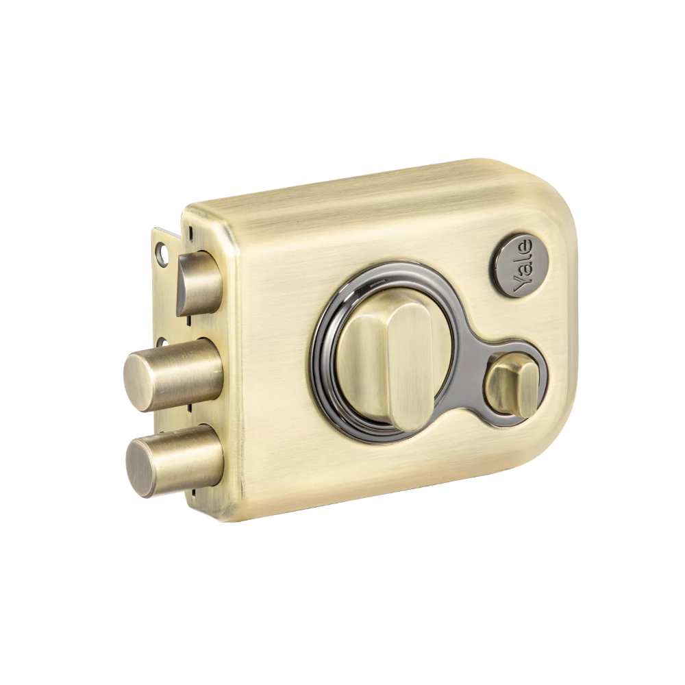 Yale Kratos RIM Lock for main Doors in antique brass lifestyle