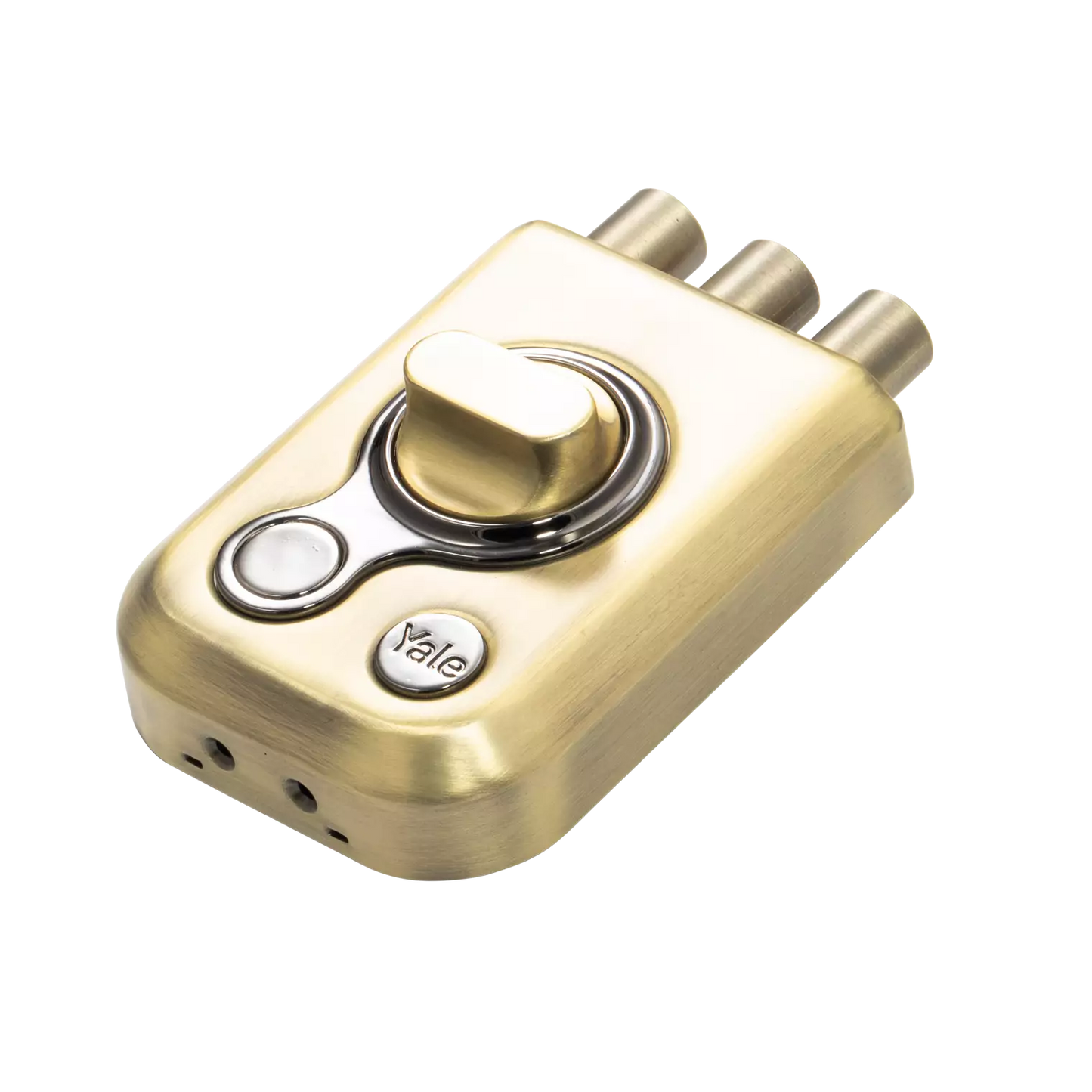 KRT-3B-TT-ABM/BN Yale Kratos™ RIM lock – Tribolt, 3 Deadbolts, Thumbturn, 4 Dimple Keys (Antique Brass Matt and Black)