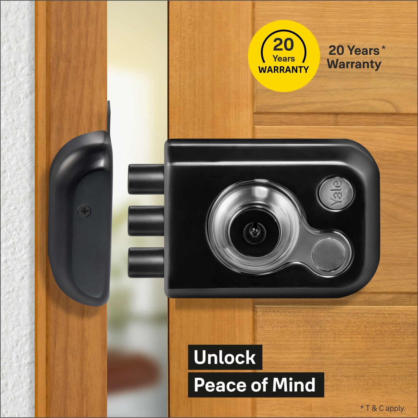 Yale Kratos™ RIM Lock for main door in Black Matt