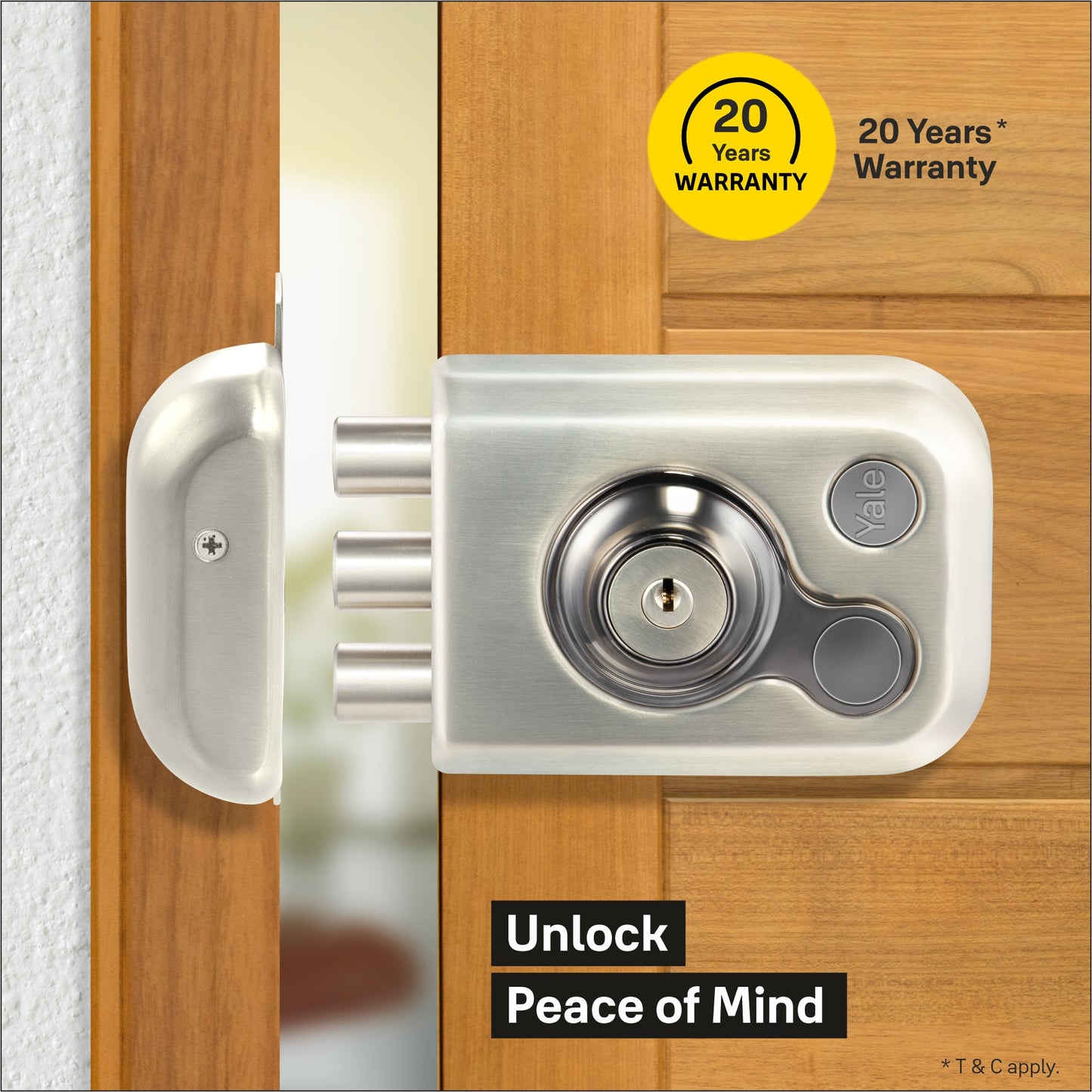 Yale Kratos RIM Locks for main door tribolt with dimple key