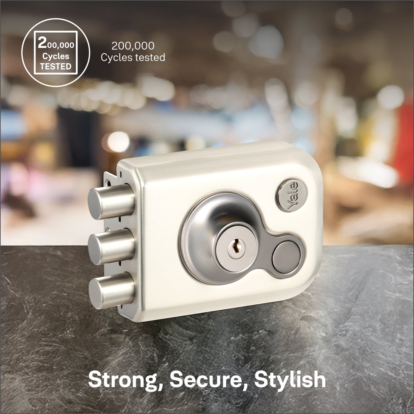 Yale Kratos RIM Locks for main door tribolt with dimple key
