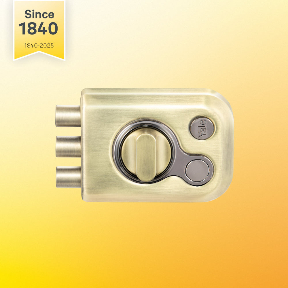 Yale Kratos RIM lock for main door in antique brass