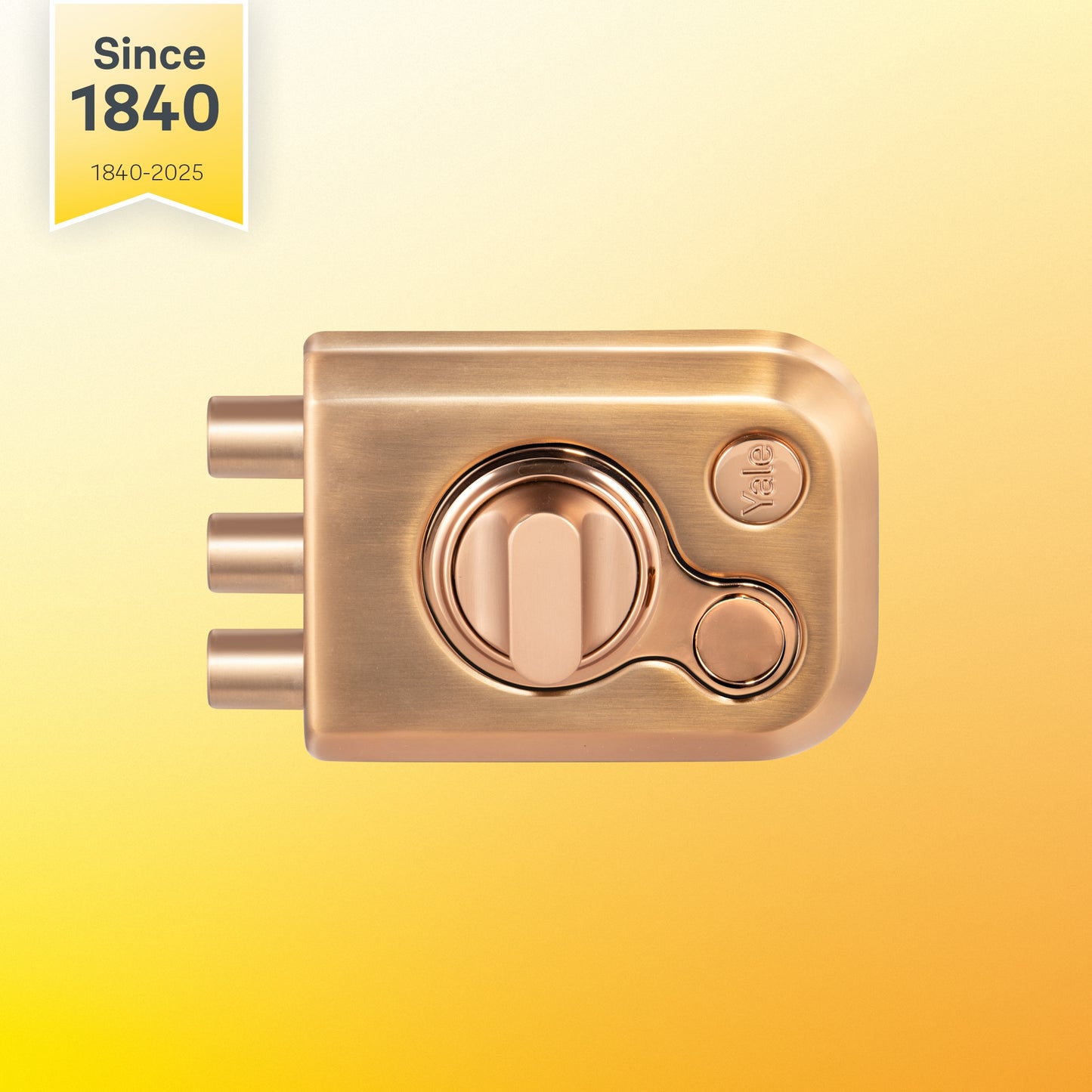 Yale KRT – Tribolt, 3 Deadbolts, Thumbturn, 4 Dimple Keys (Rose Gold Matt and Rose Gold), model KRT-3B-TT-RGM/RG