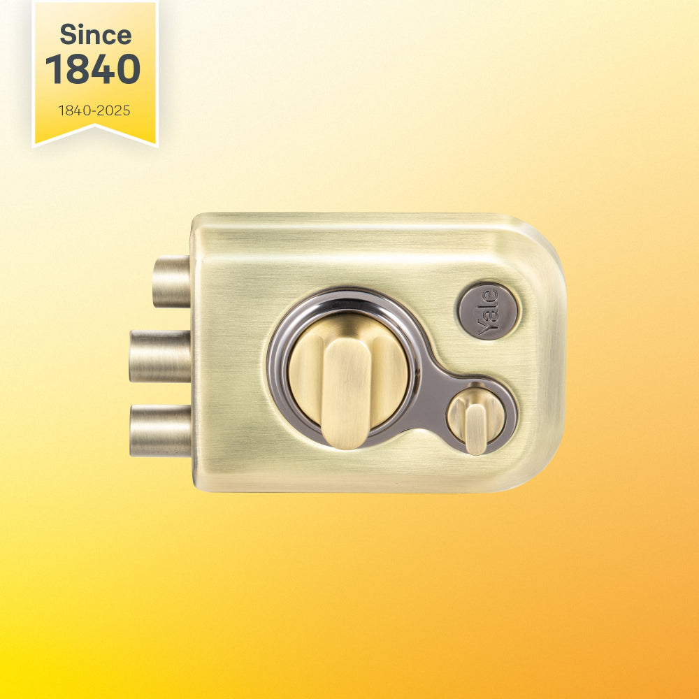 Yale Kratos RIM Lock for main Doors in antique brass