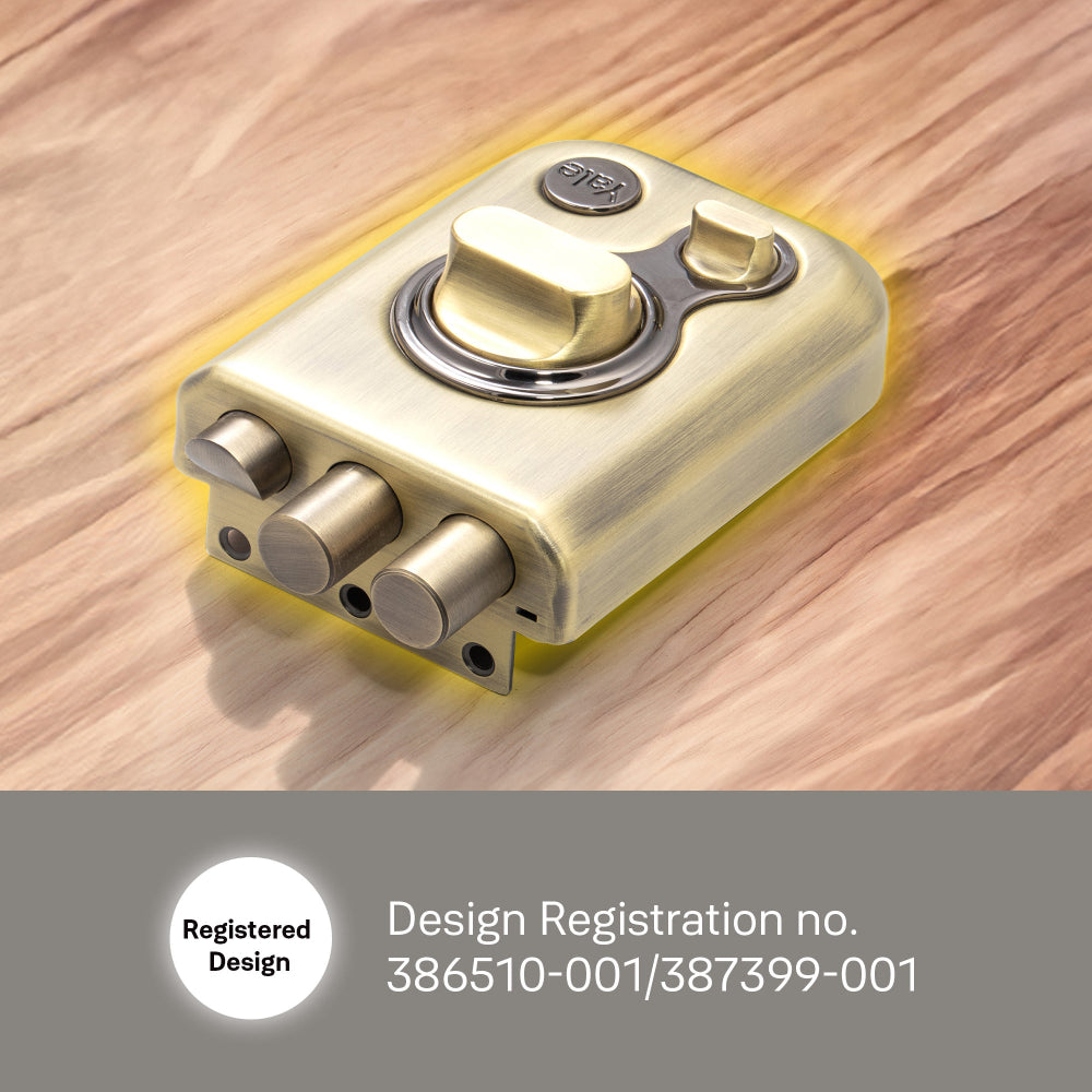 Yale Kratos RIM Lock for main Doors in antique brass