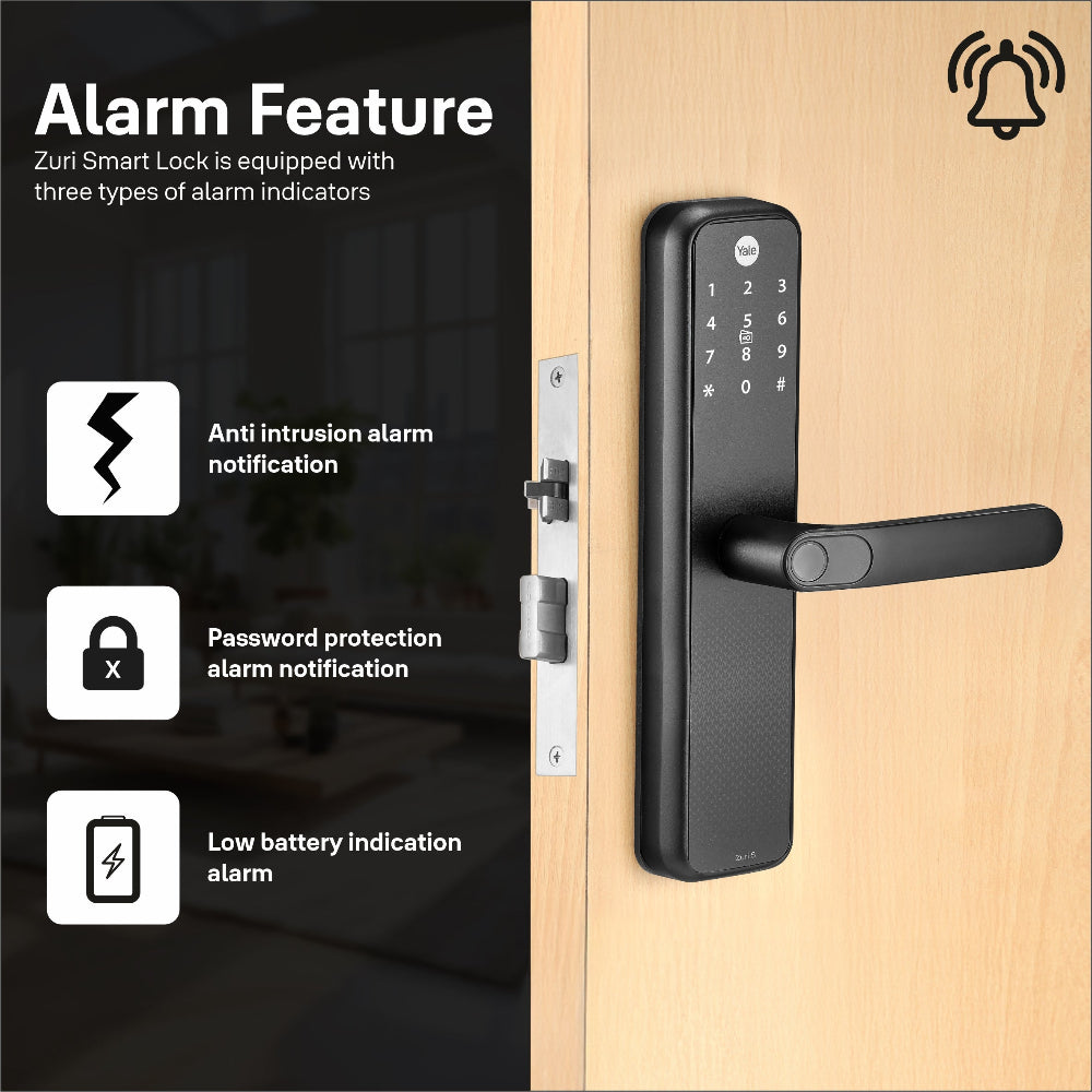 Yale Zuri S (Black) Smart lock with Alarm indicators