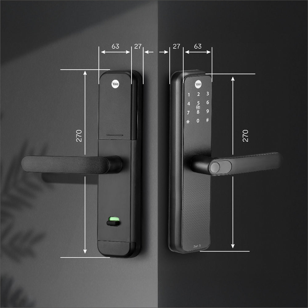 Yale Zuri S Smart lock Dimensions