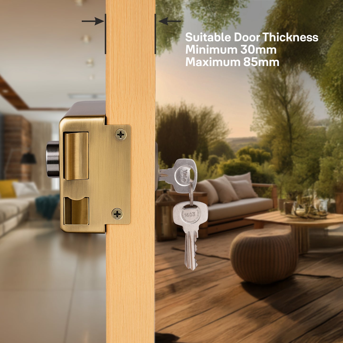 R300 RIM LOCK FOR MAIN DOOR