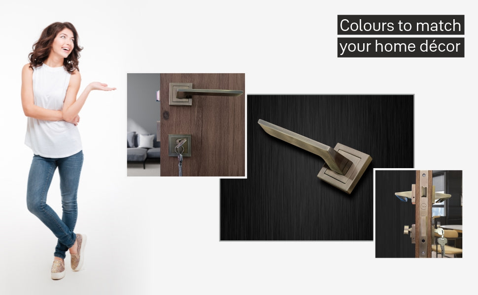 SM-03-01-02 Yale SM series Mortise Lock Comboset, Cylinder with Knob inside and keys Outside, Antique Brass Finish