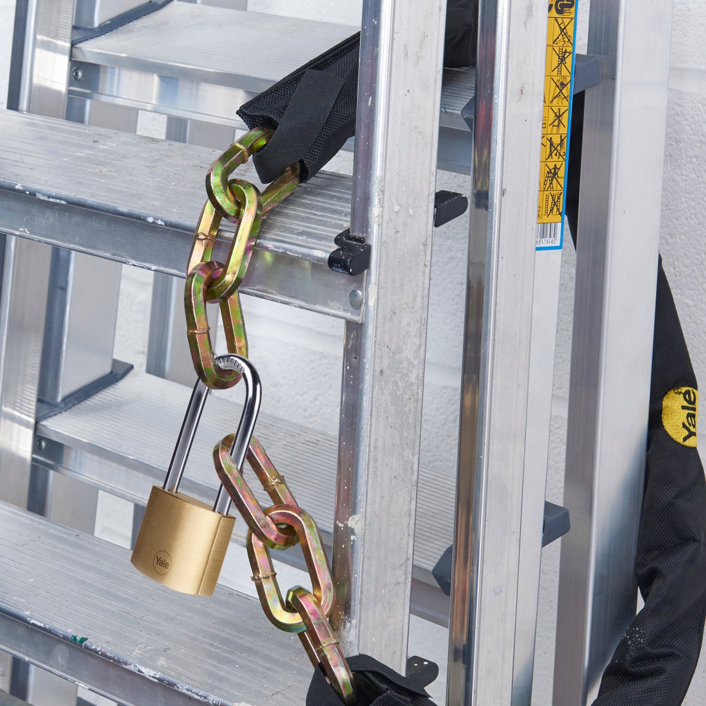 Yale Y110B brass padlock with long shackle