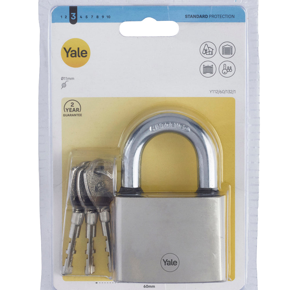 Yale iron disc padlock and visible packing