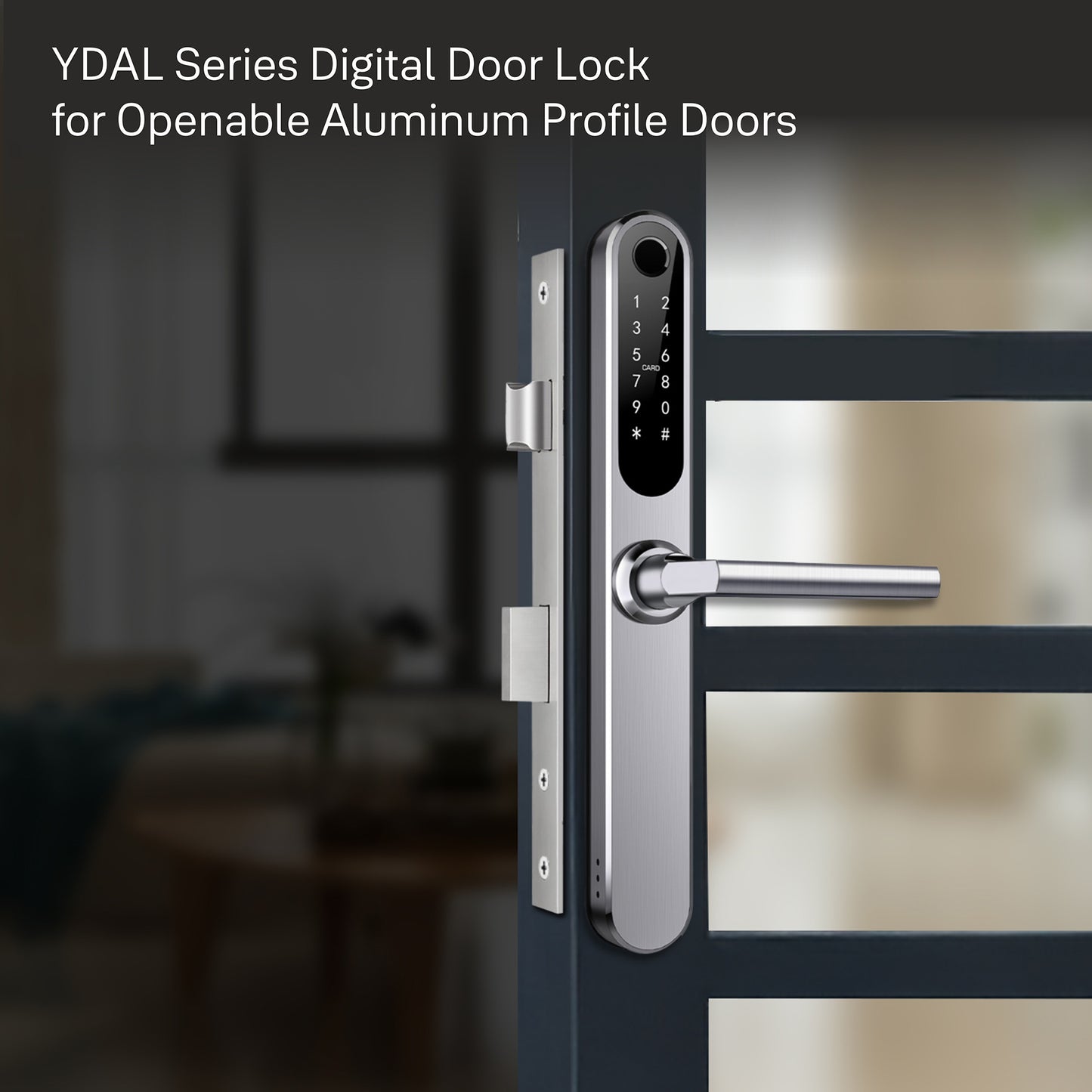 Yale YDAL-OD-SL Aluminium Profile Doors & Windows Digital Lock Suitable for Opening Door (Silver)