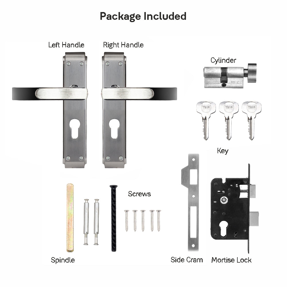 Yale YECM mortise comboset with lock and handle