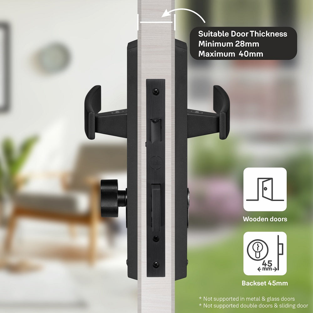 YECM Mortise Combo Door Handle and Lock Set