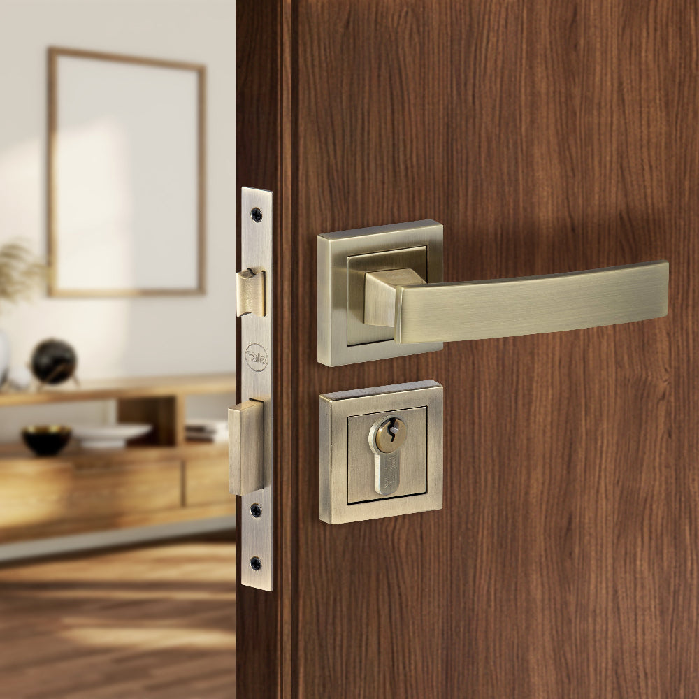 YECM-405-OR-TT-AB Mortise Door Handle Lock Set with Rose and