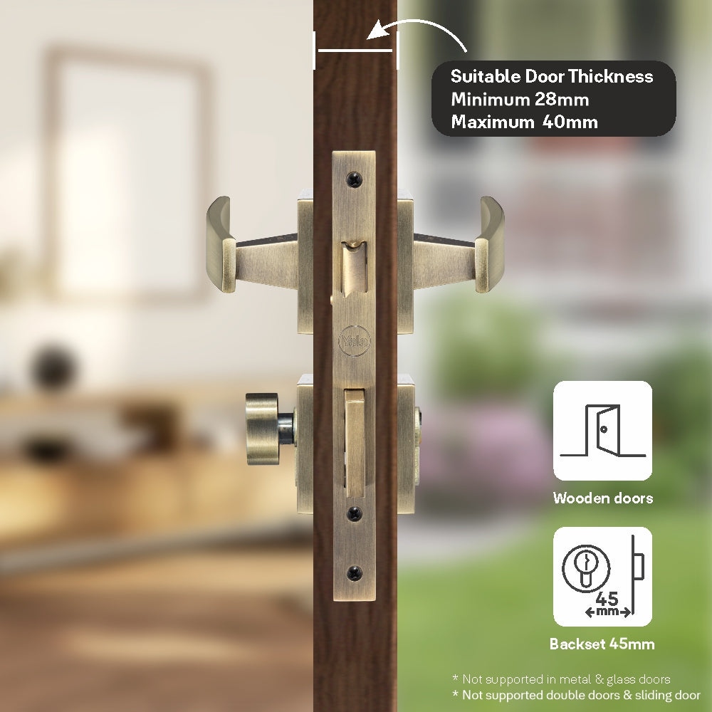 Yale YECM mortise comboset with lock and handle
