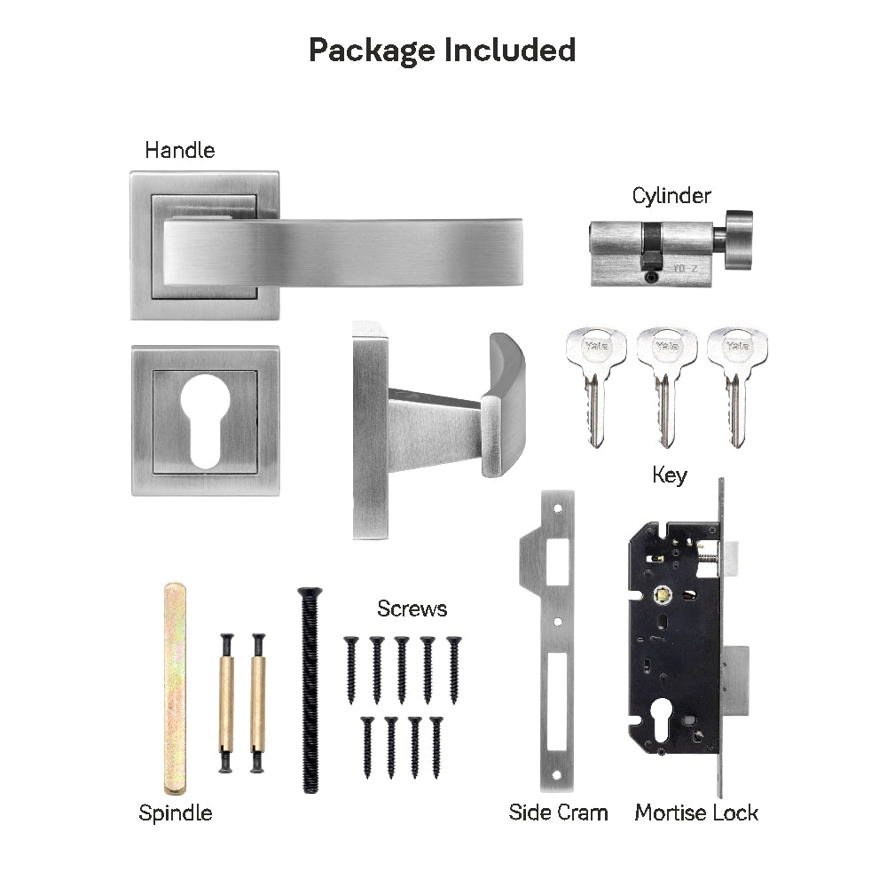 Yale YECM mortise comboset with lock and handle