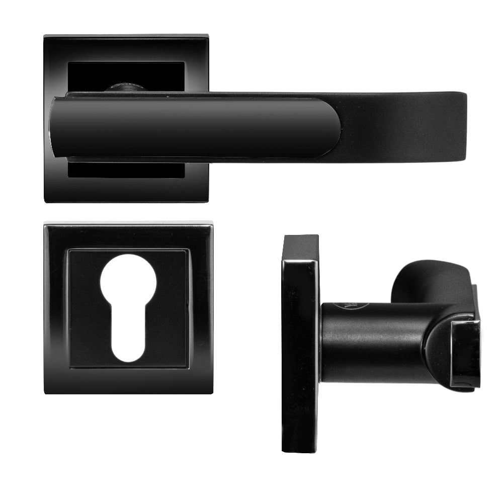Yale YECM-603 mortise comboset with lock and handle in Black Matt
