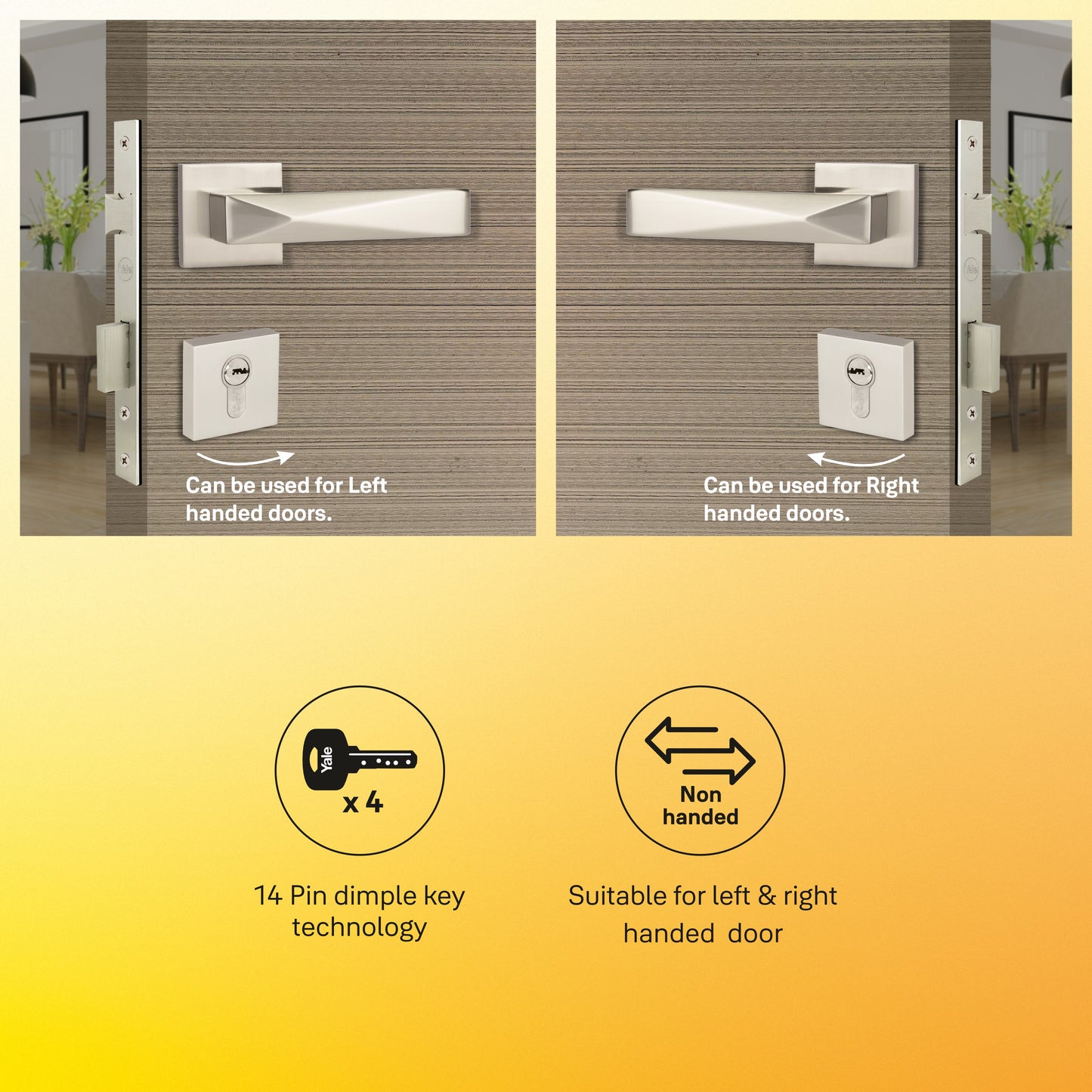 YPBL-807-Solid Brass Premium Lever Handle, Without Lock and key cylinder (Antique brass)