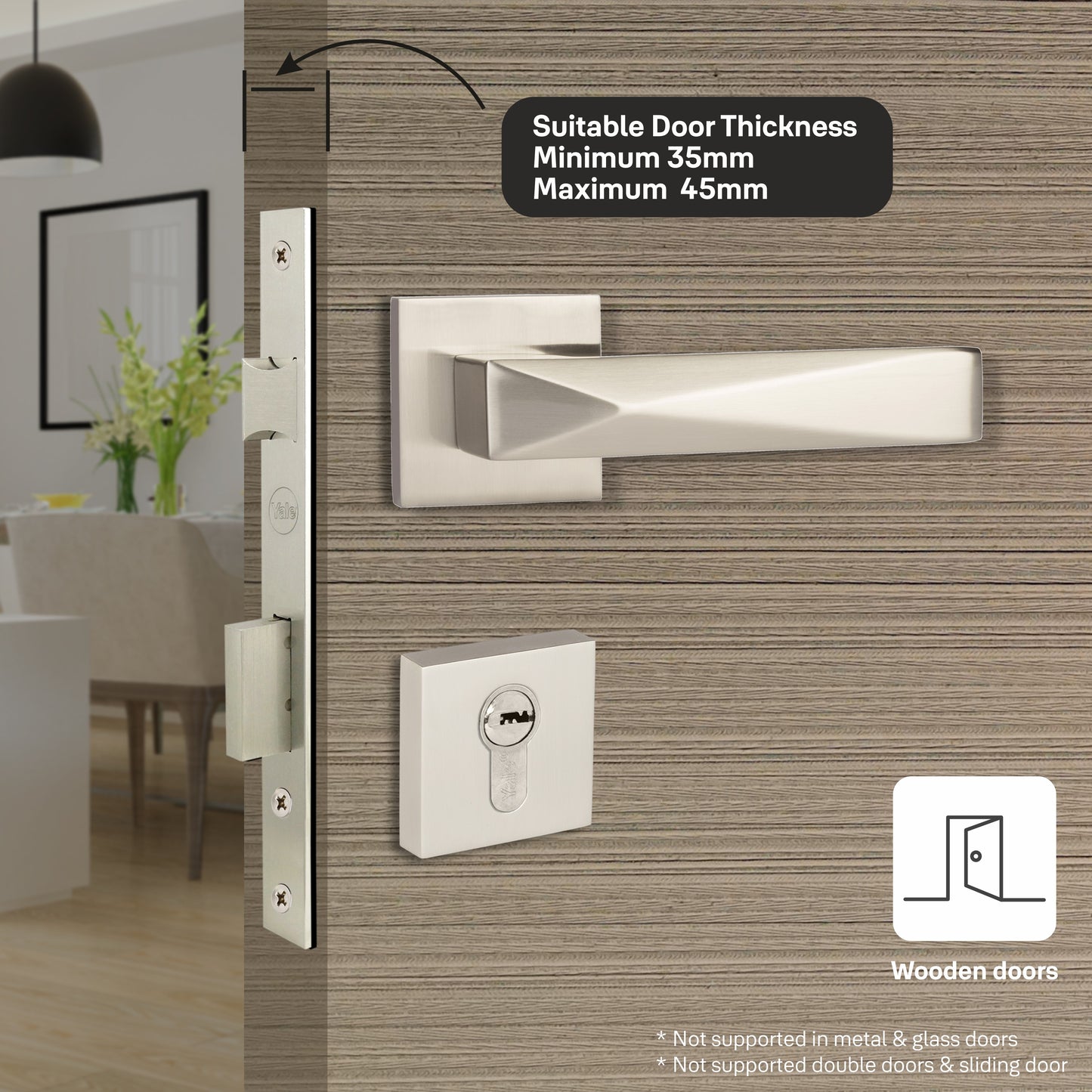 YPBL-807-Solid Brass Premium Lever Handle, Without Lock and key cylinder (Antique brass)