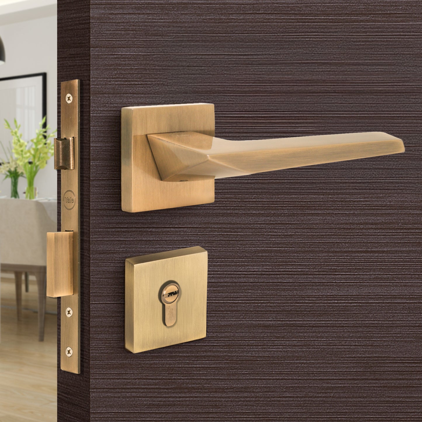 YPBL-810-AB Solid Brass Premium Lever Handle Antique Brass