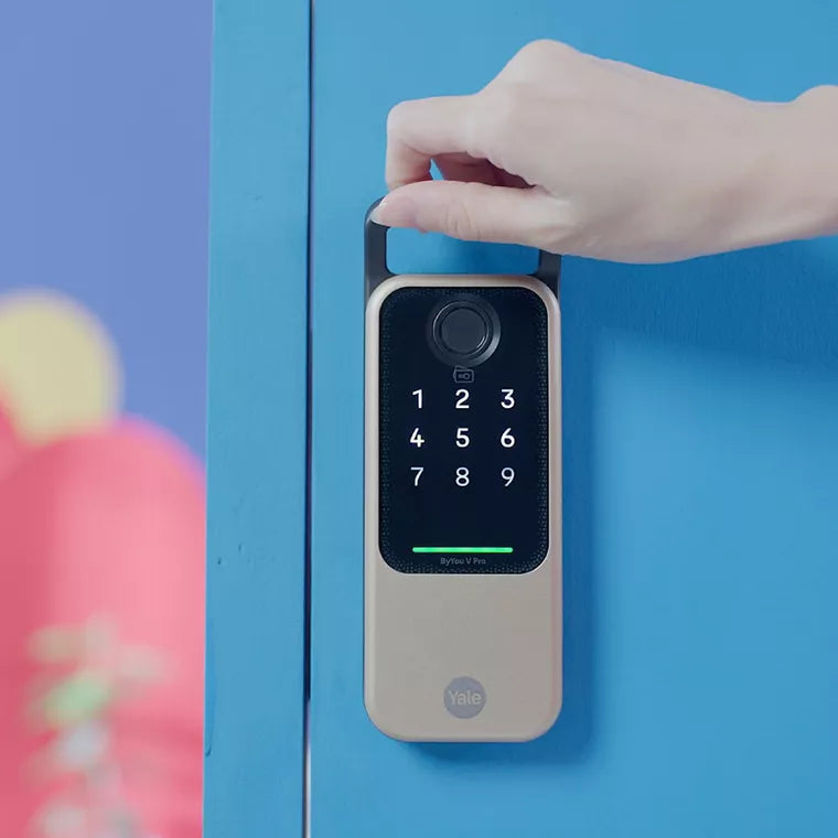 ByYou V Pro Smart Door Lock with 5 Way Unlocking Fingerprints, In-built Bluetooth, PIN Code, RFID Tag, Manual Key (Black/Gold)