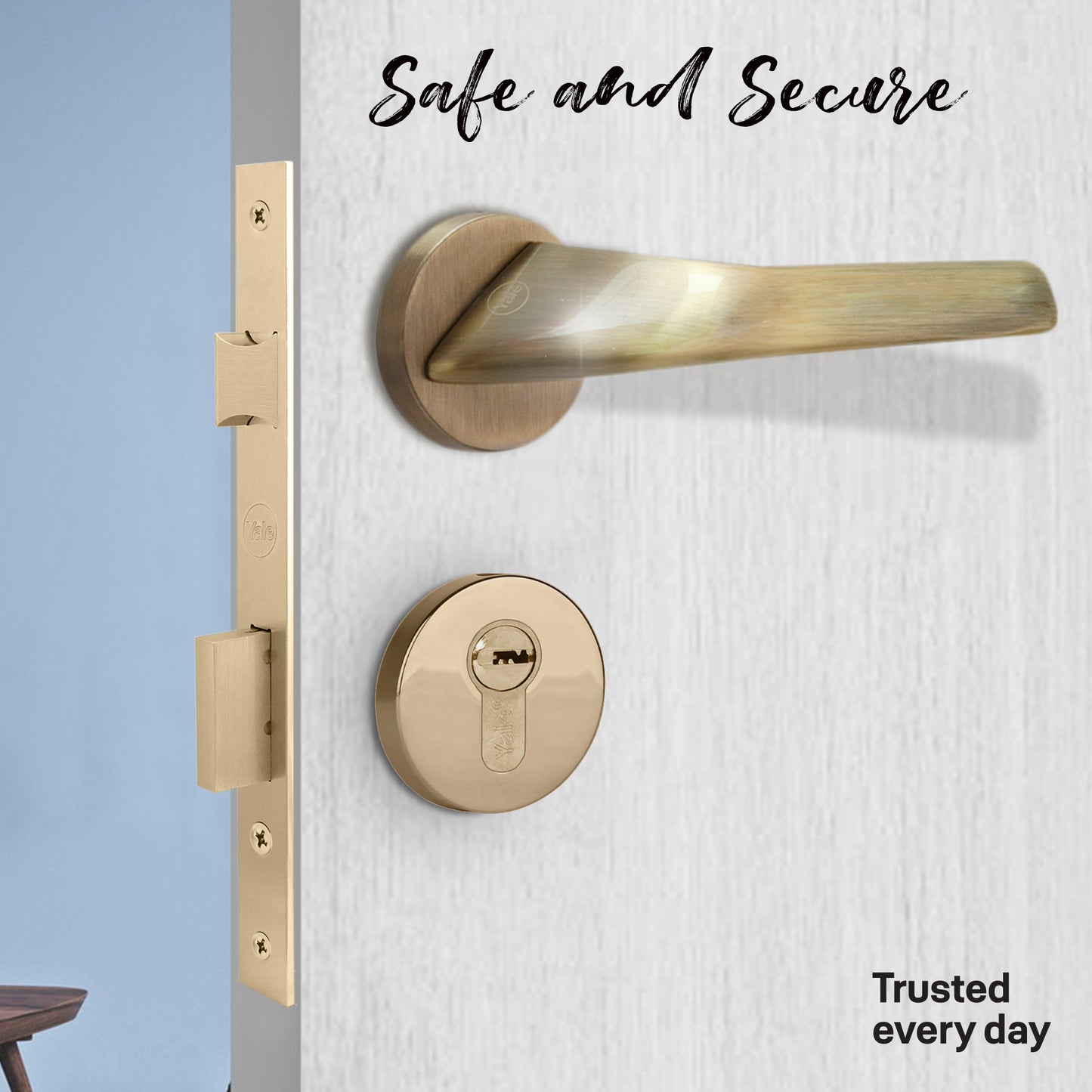 YPBL-802 Solid Brass Premium Lever Handle set, Antique Brass