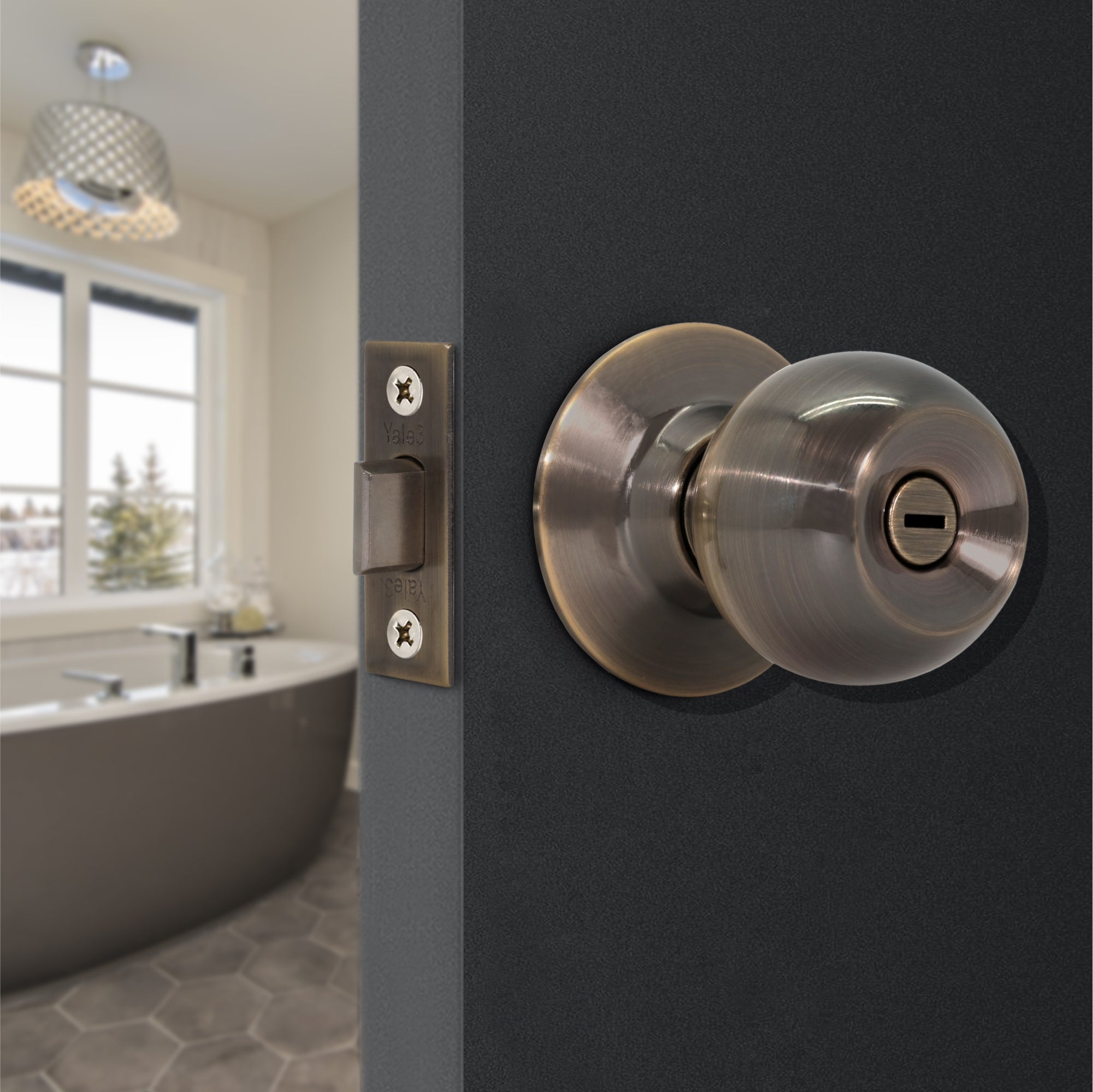 CA5122 Knobset- 60/70mm B/S, Bathroom Antique Brass – Yale India