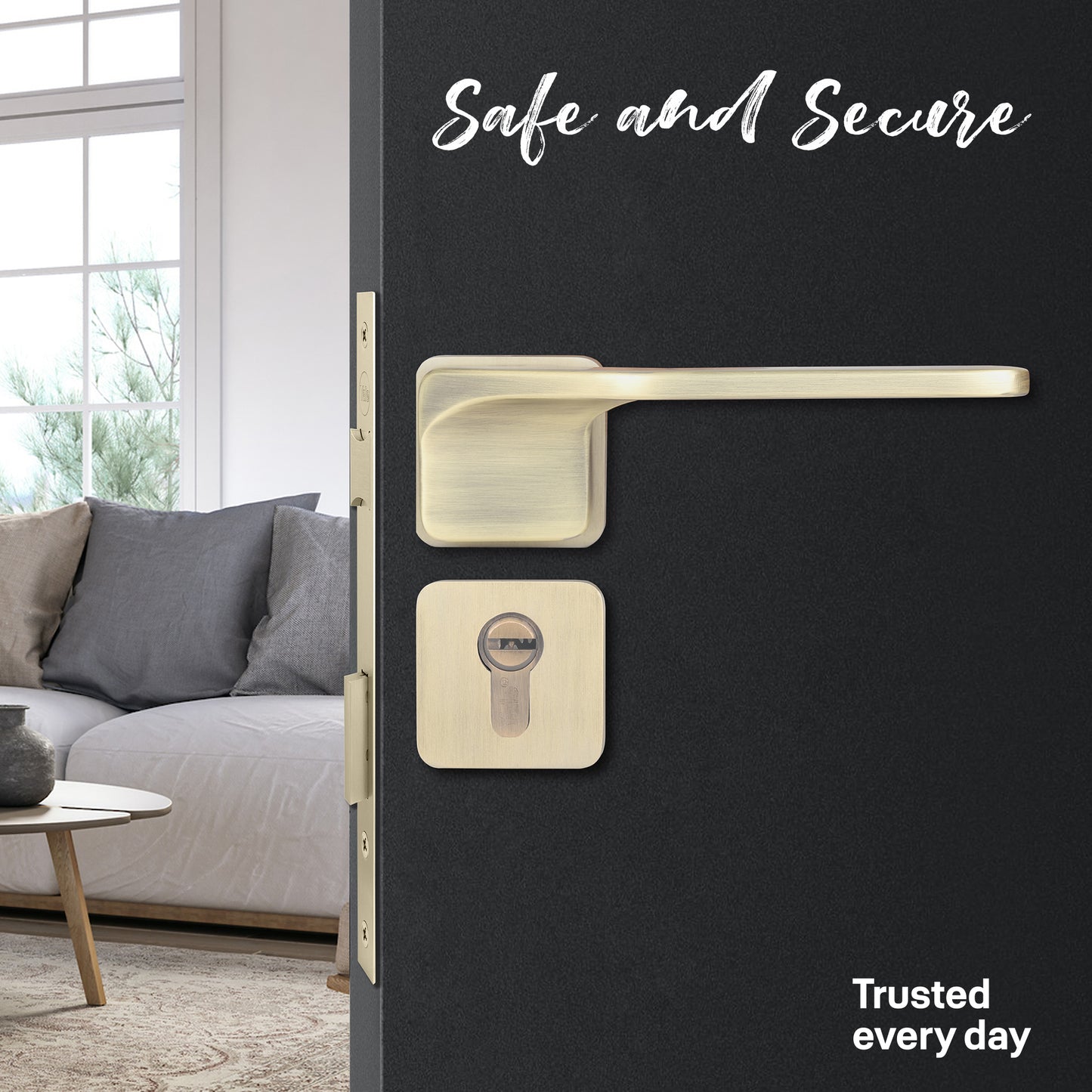 YMSL-1002-AB - Yale Marvel Series Premium Handle, With Mortise Lockbody and Euro Profile Cylinder with Dimple Keys