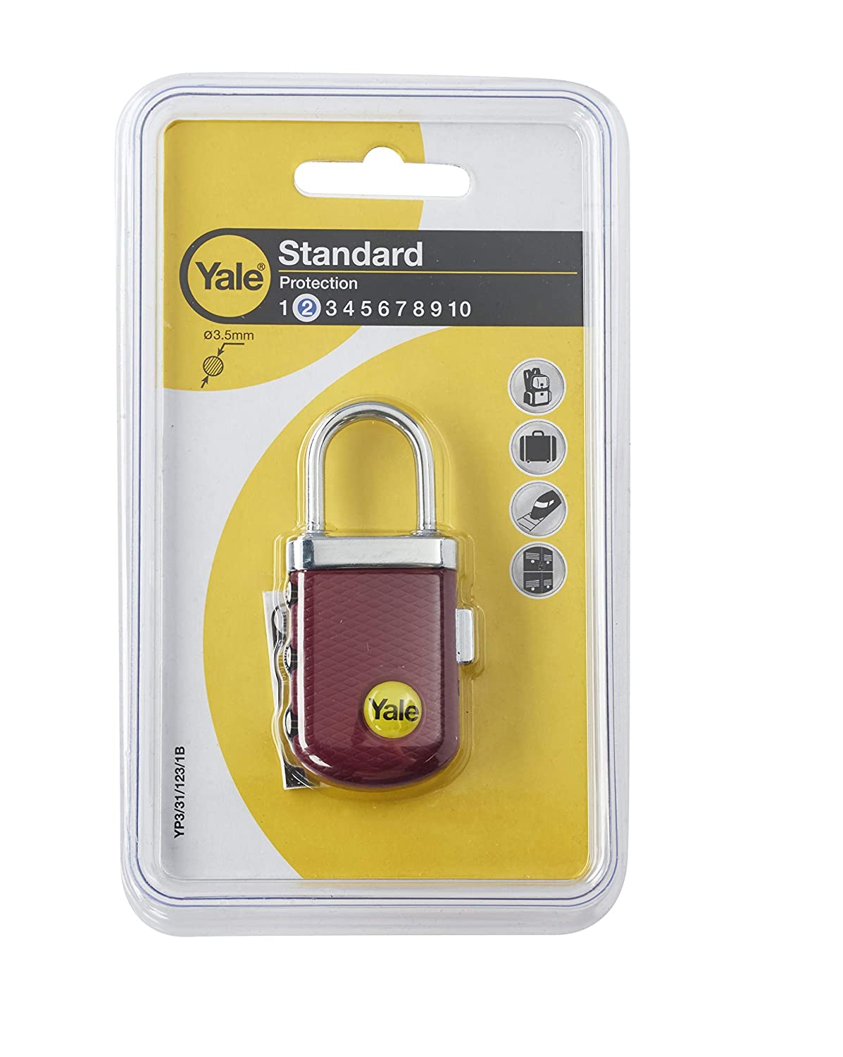 Travel lock with combination 3 digit packaging