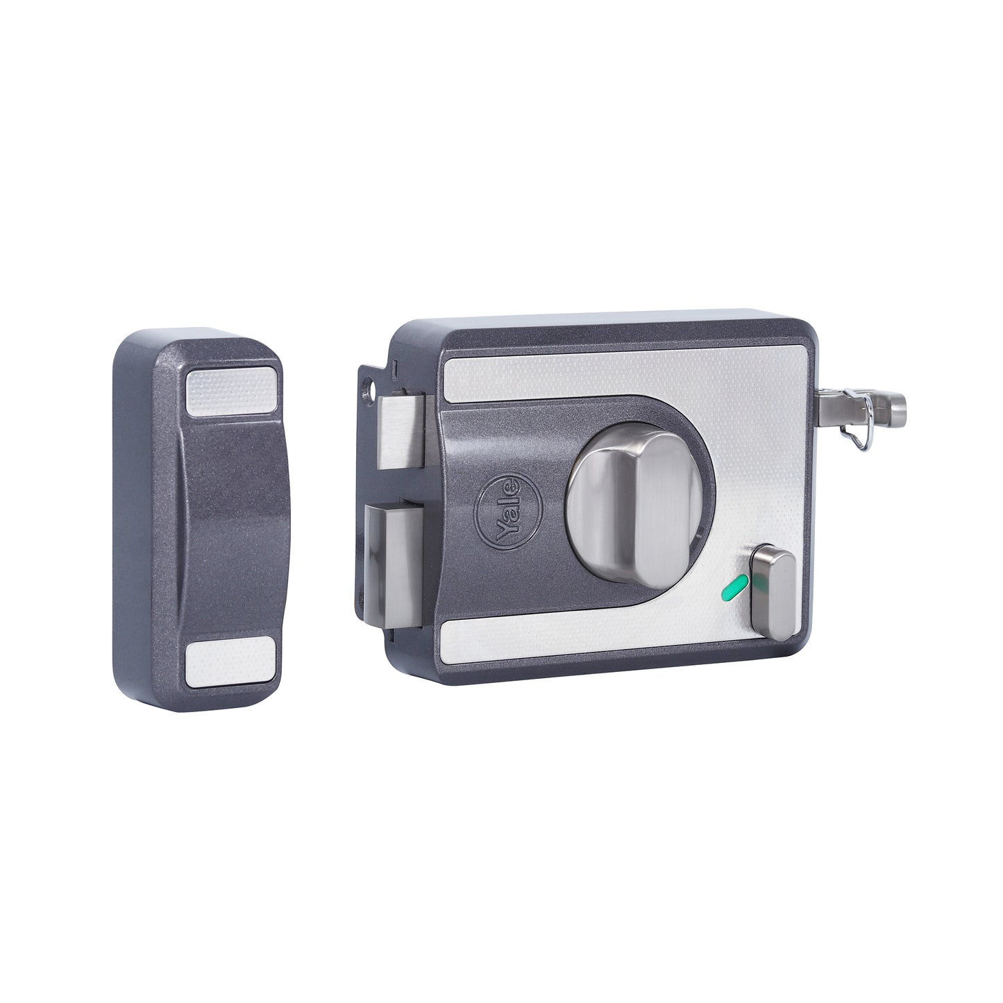 CBS-Cinco Stark Series Premium Rim Main Door Lock , Knob Inside, Grey