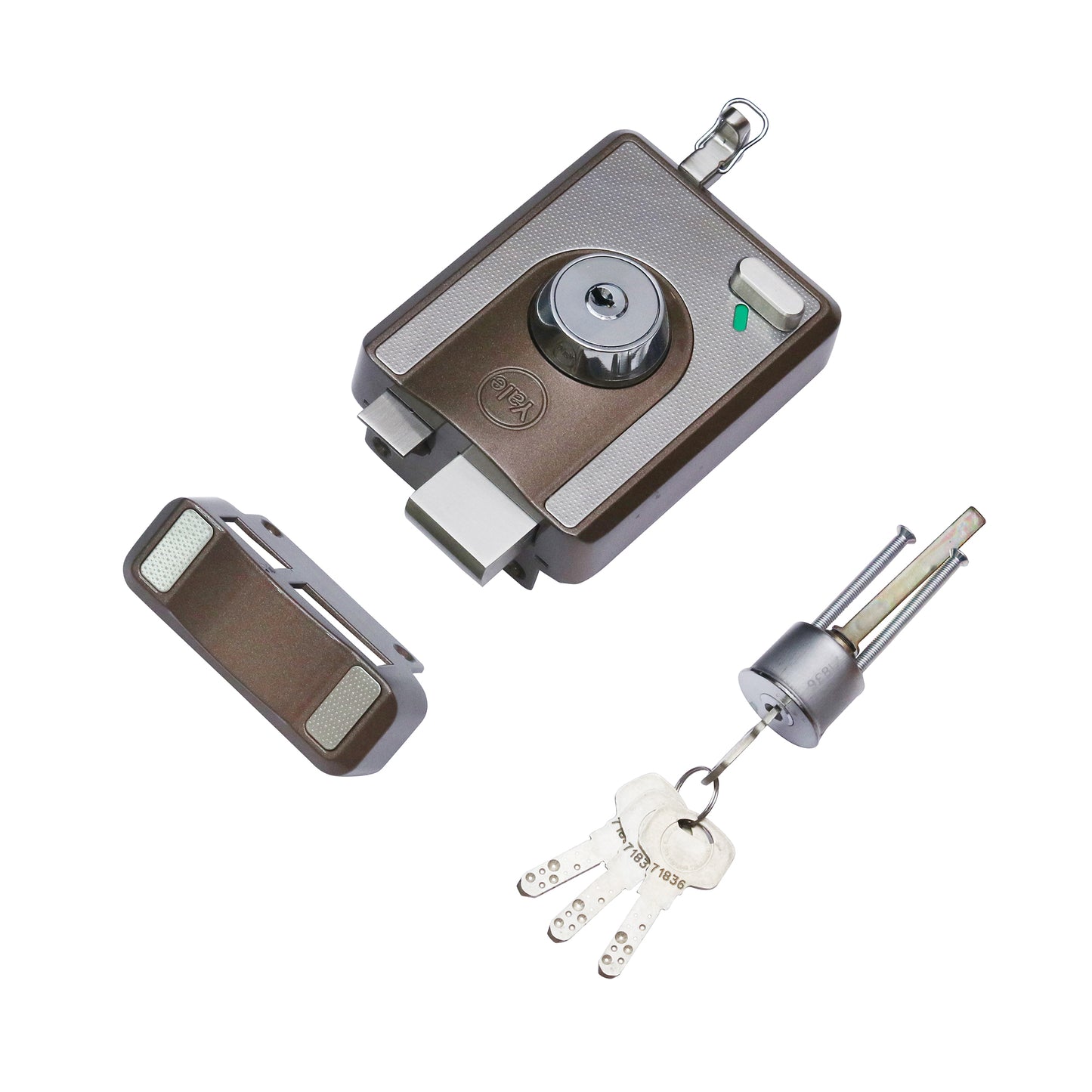 CBS-Cinco Stark Series Premium Rim Main Door Lock, Both Side Keys, Brown