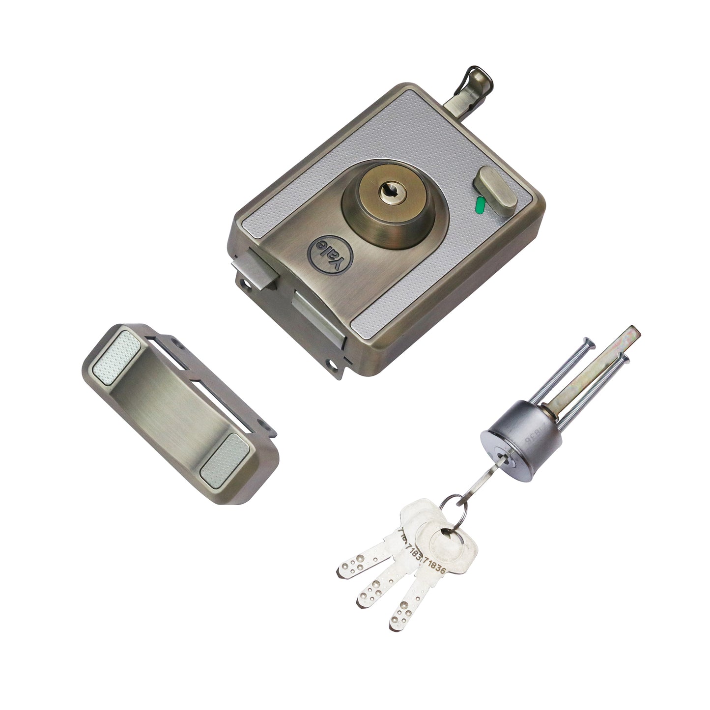 CBS-Cinco Stark Series Premium Rim Main Door Lock, Both Side Keys, Antique Brass