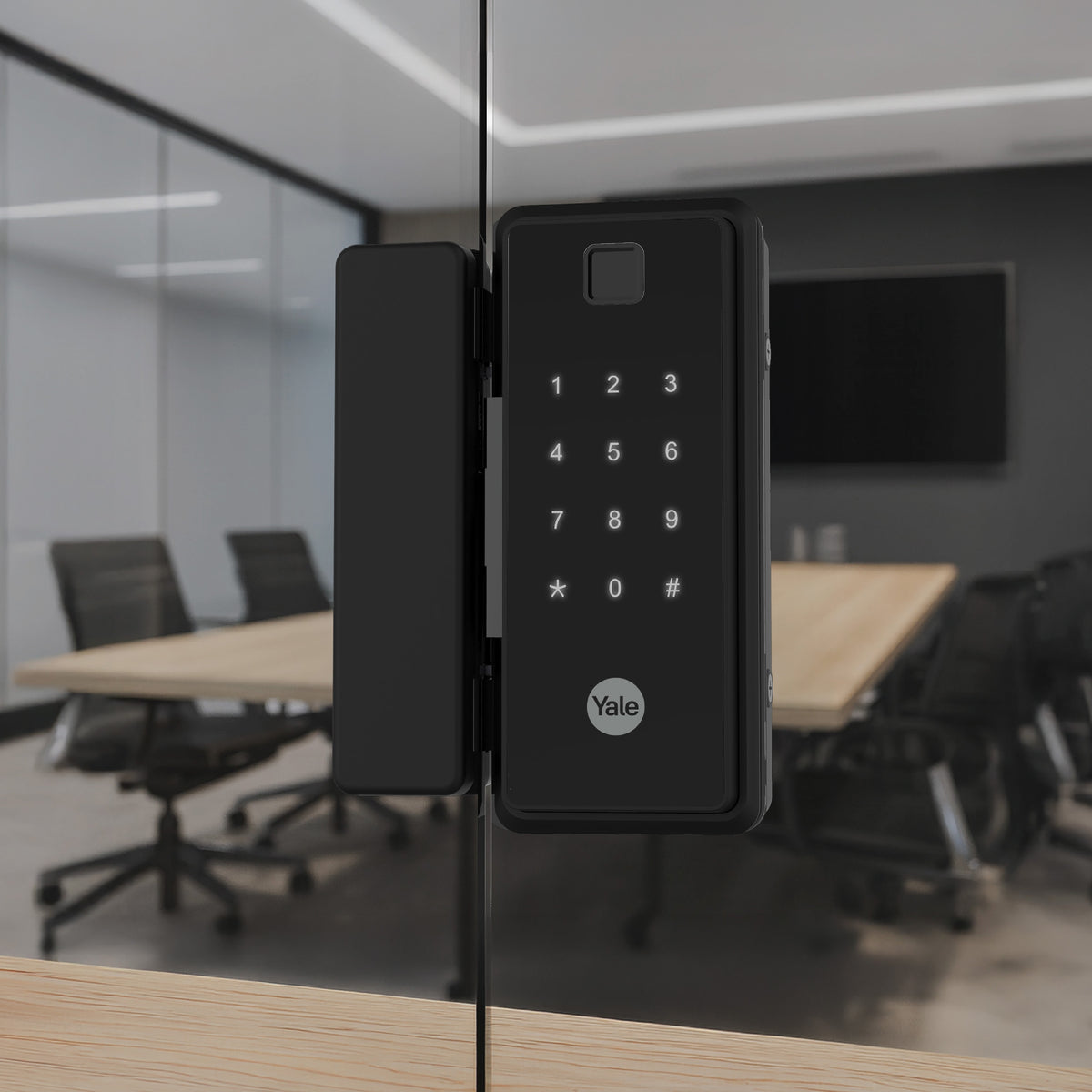 Yale Reflecta Digital lock for Glass doors, With Biometric fingerprint access, PIN